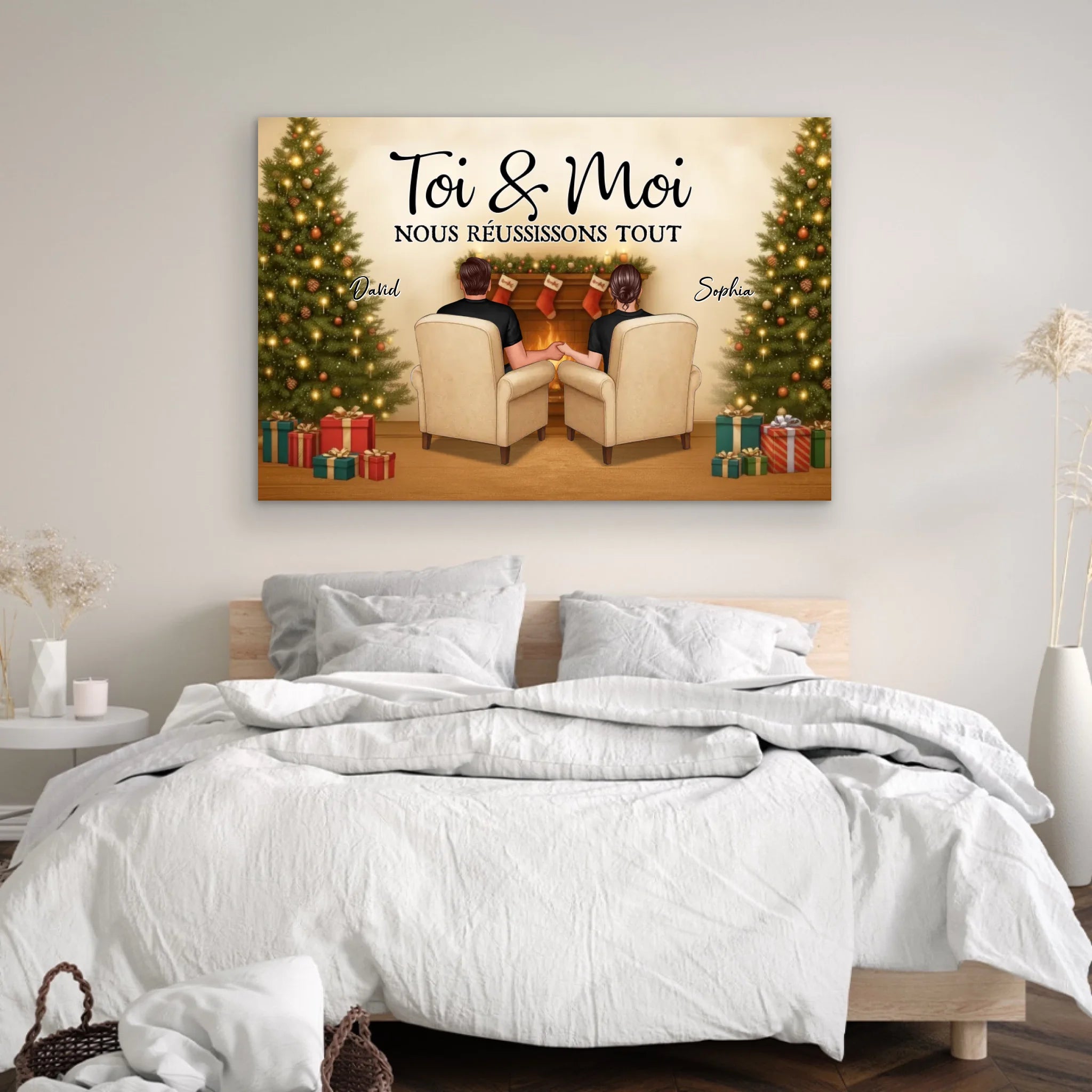 Toile personnalisée – Toi et moi, on gère ce Noël