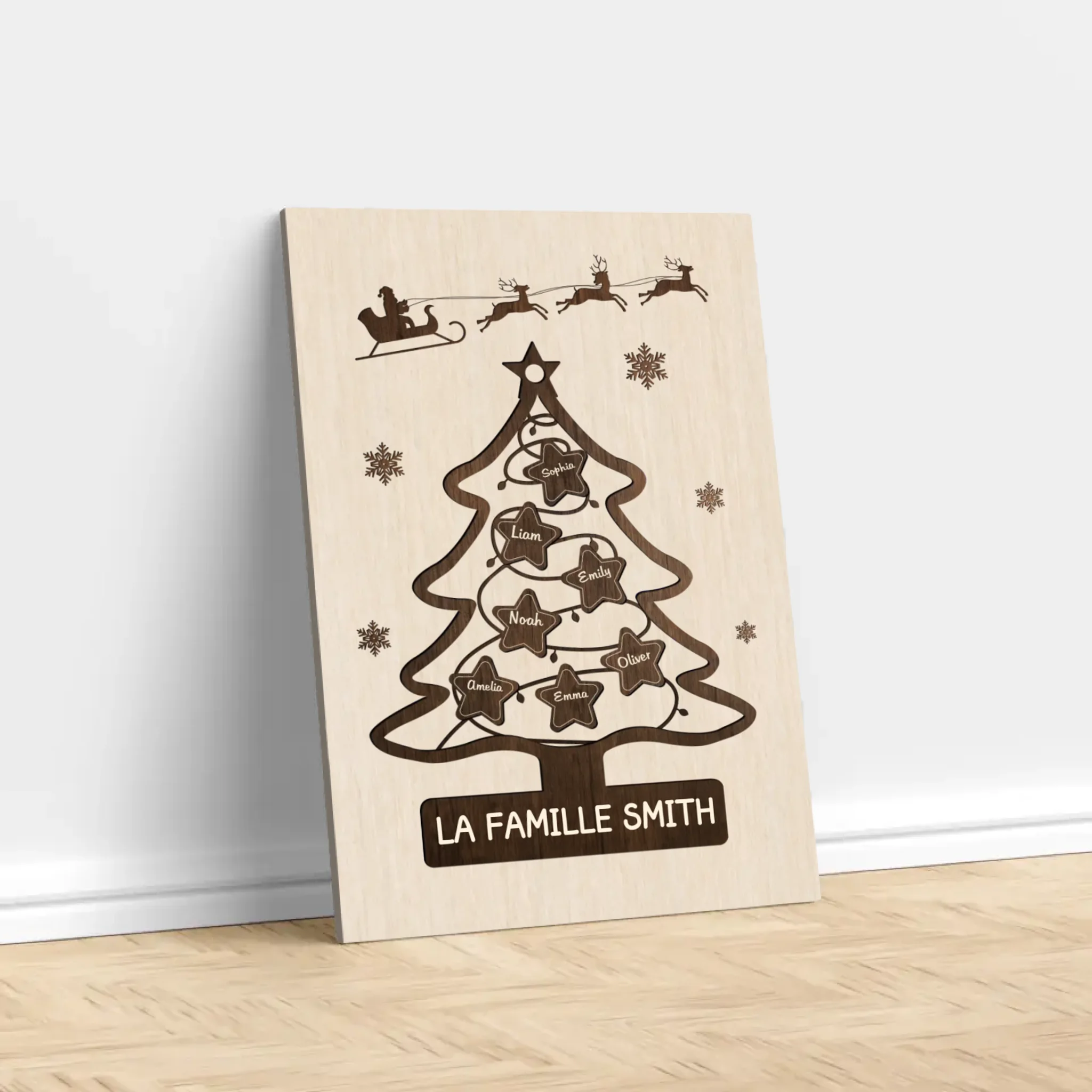 Toile personnalisée – Sapin de Noël familial
