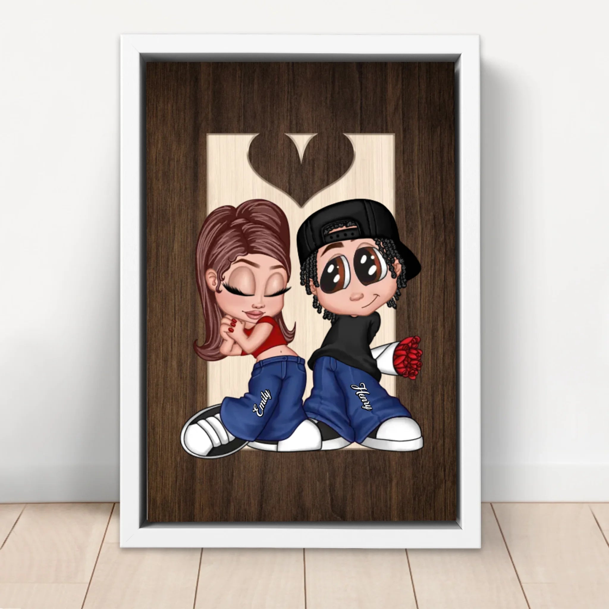 Toile personnalisée – Couple Y2K