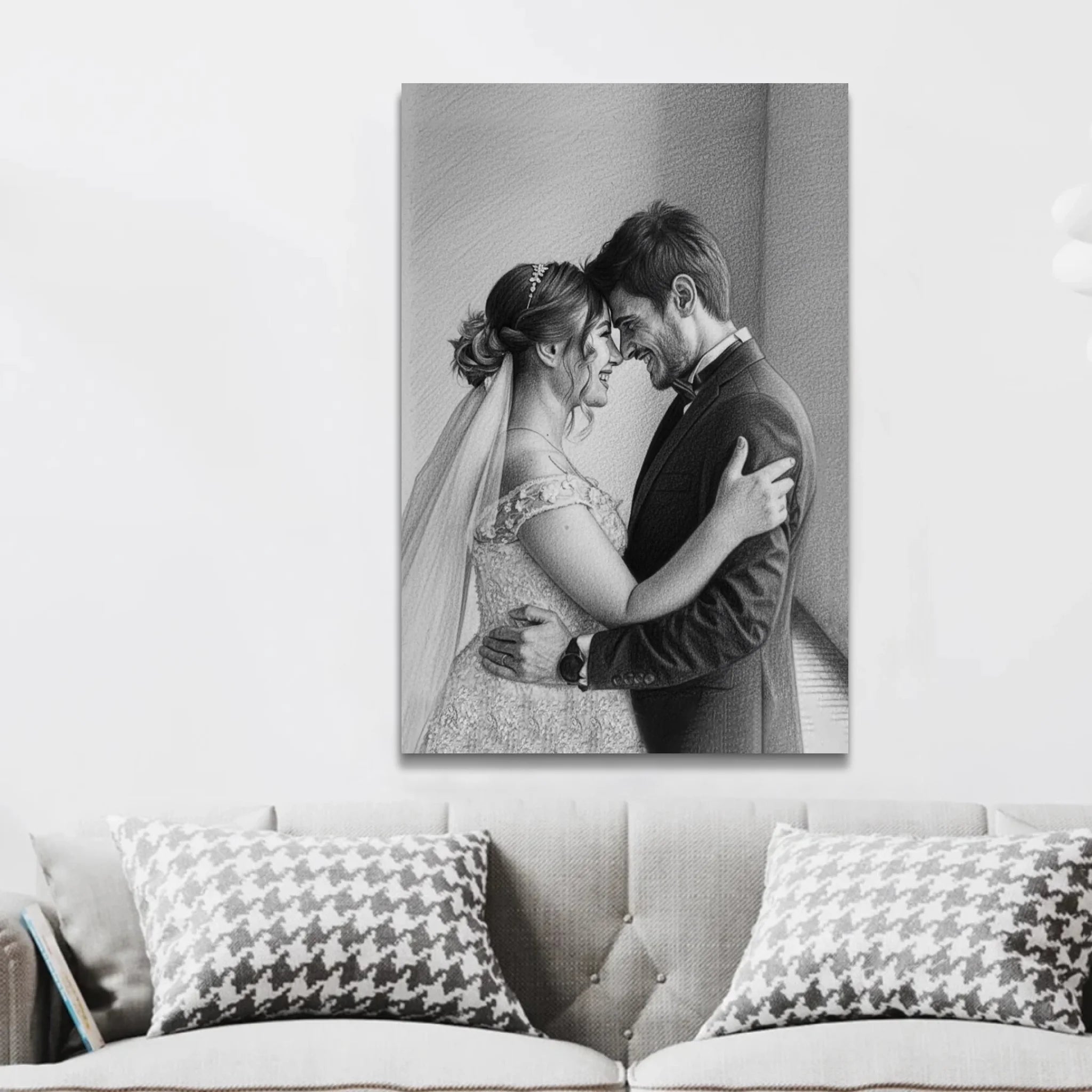 Toile personnalisée – Dessin au crayon à partir d’une photo