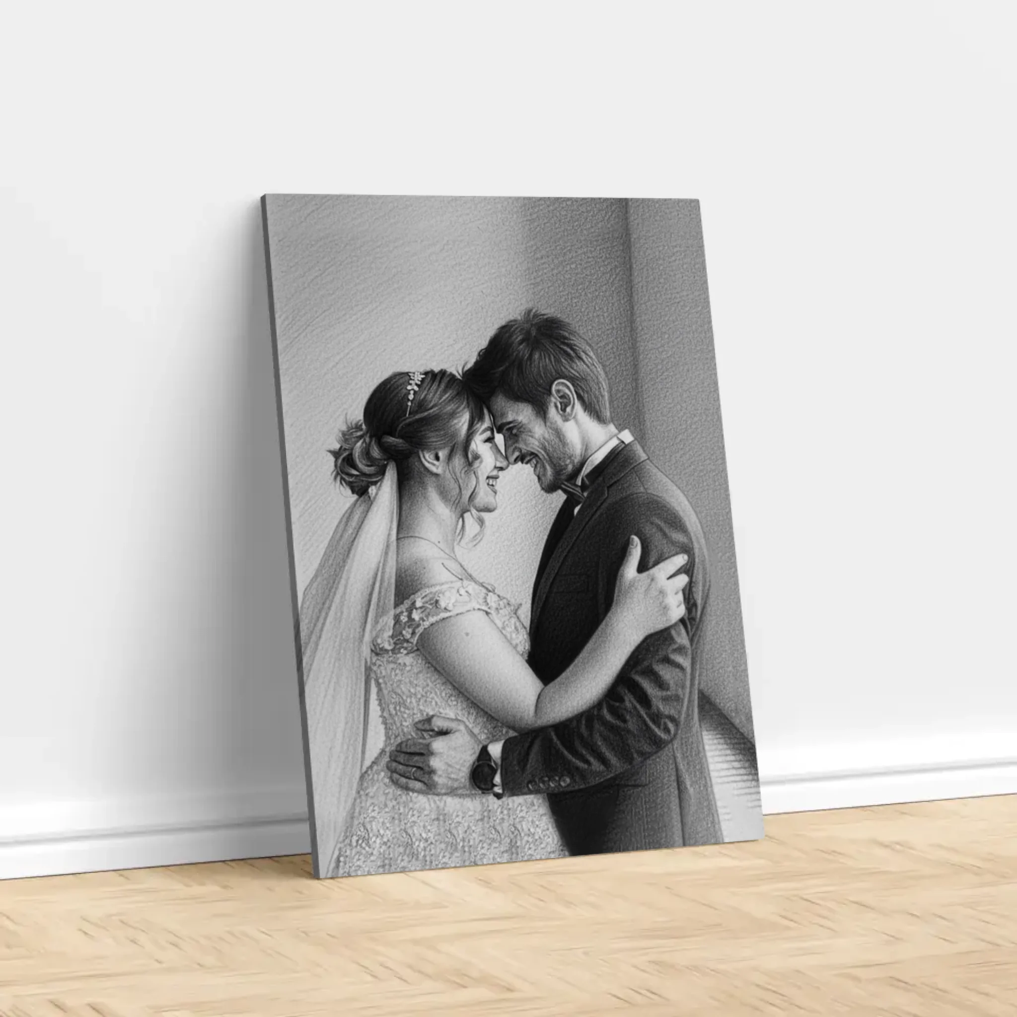 Toile personnalisée – Dessin au crayon à partir d’une photo