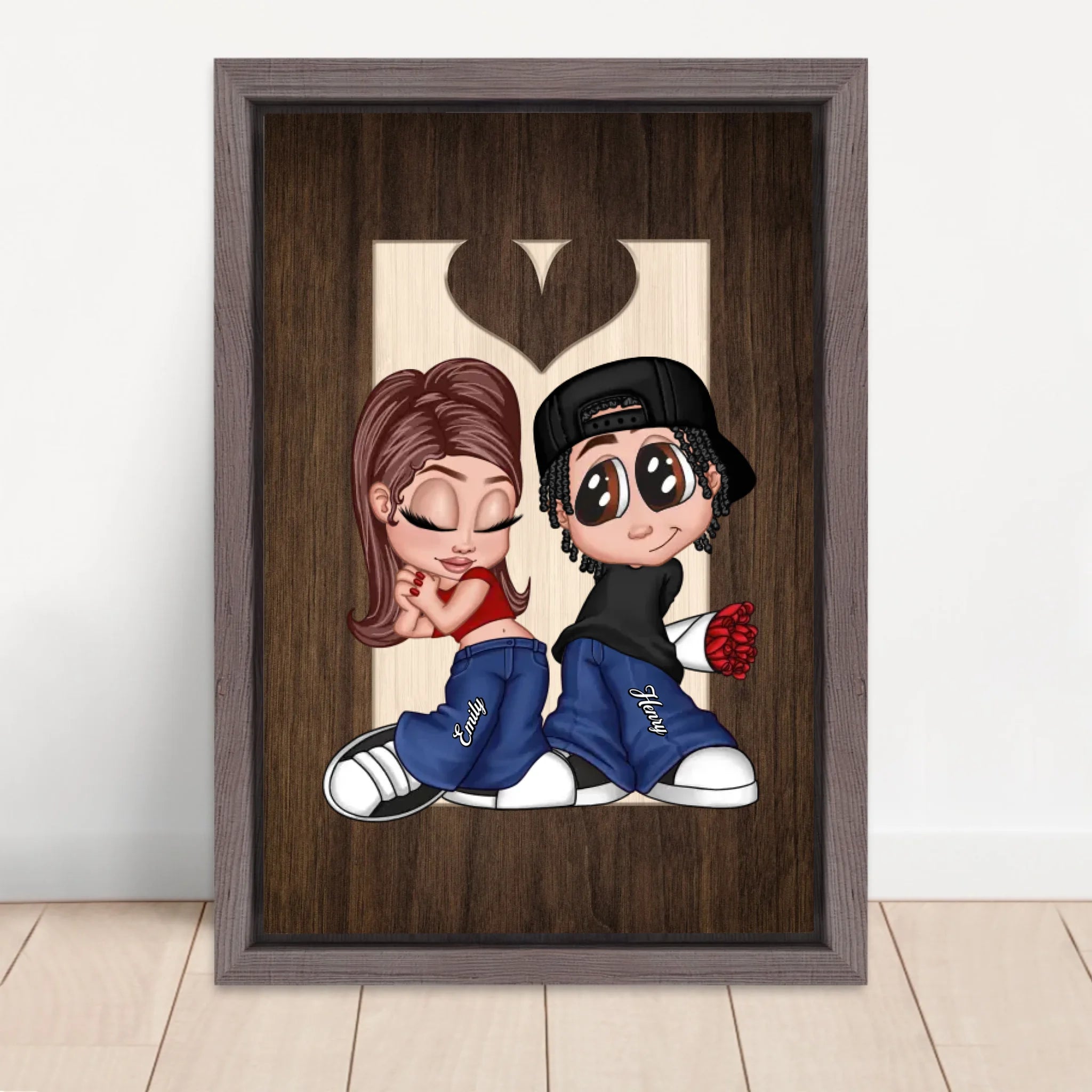 Vertical Framed Canvas-Oak 2026