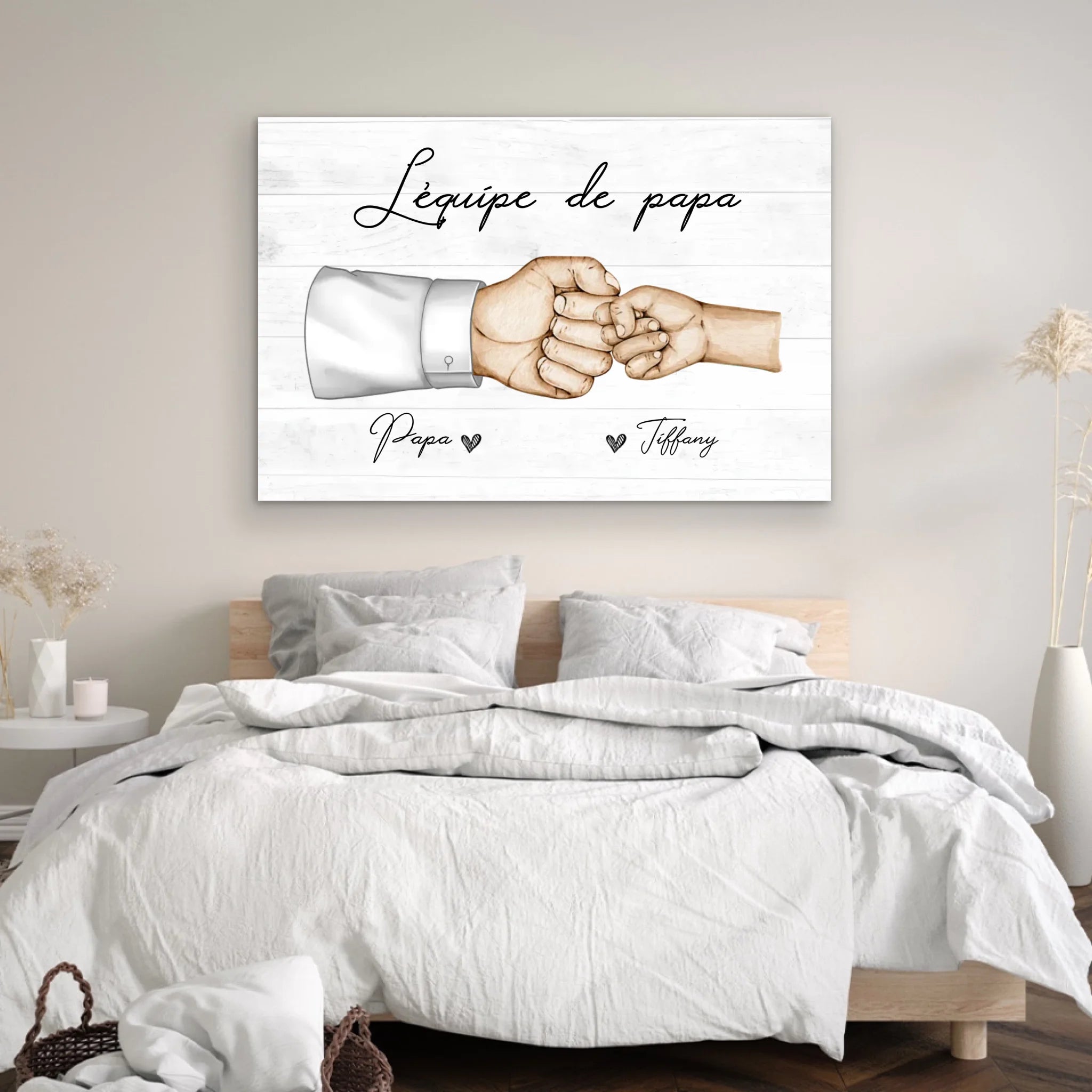 Toile personnalisée "L'équipe de papa"