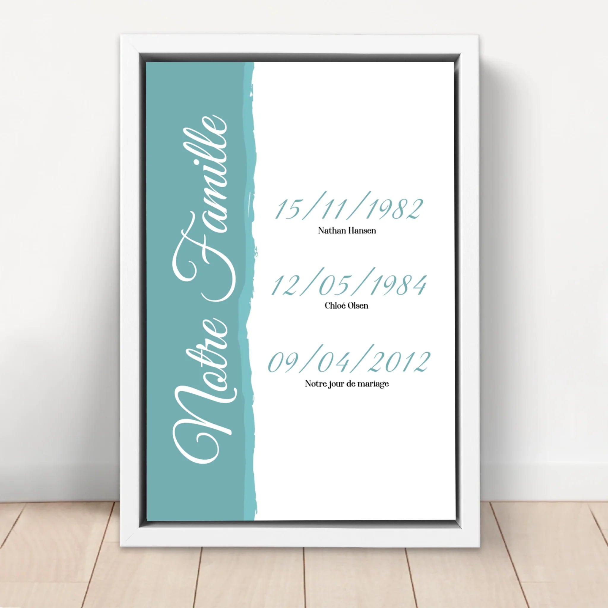 Toile personnalisée "Notre famille - événements avec date"