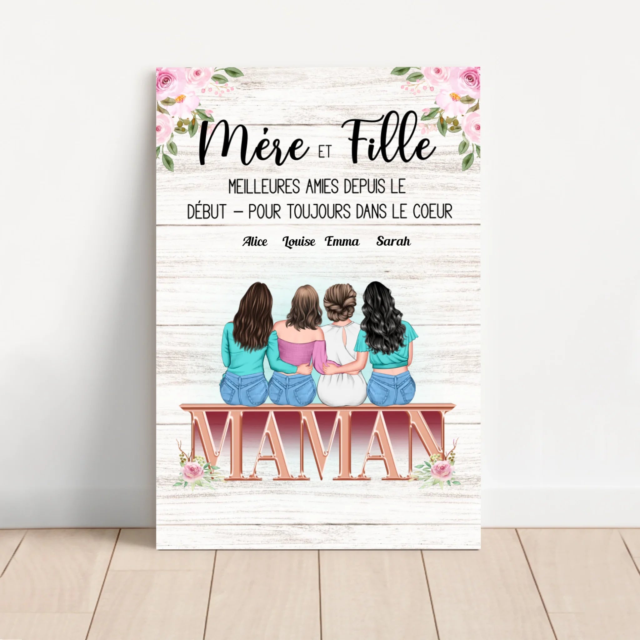 Toile personnalisée "Mère et fille"