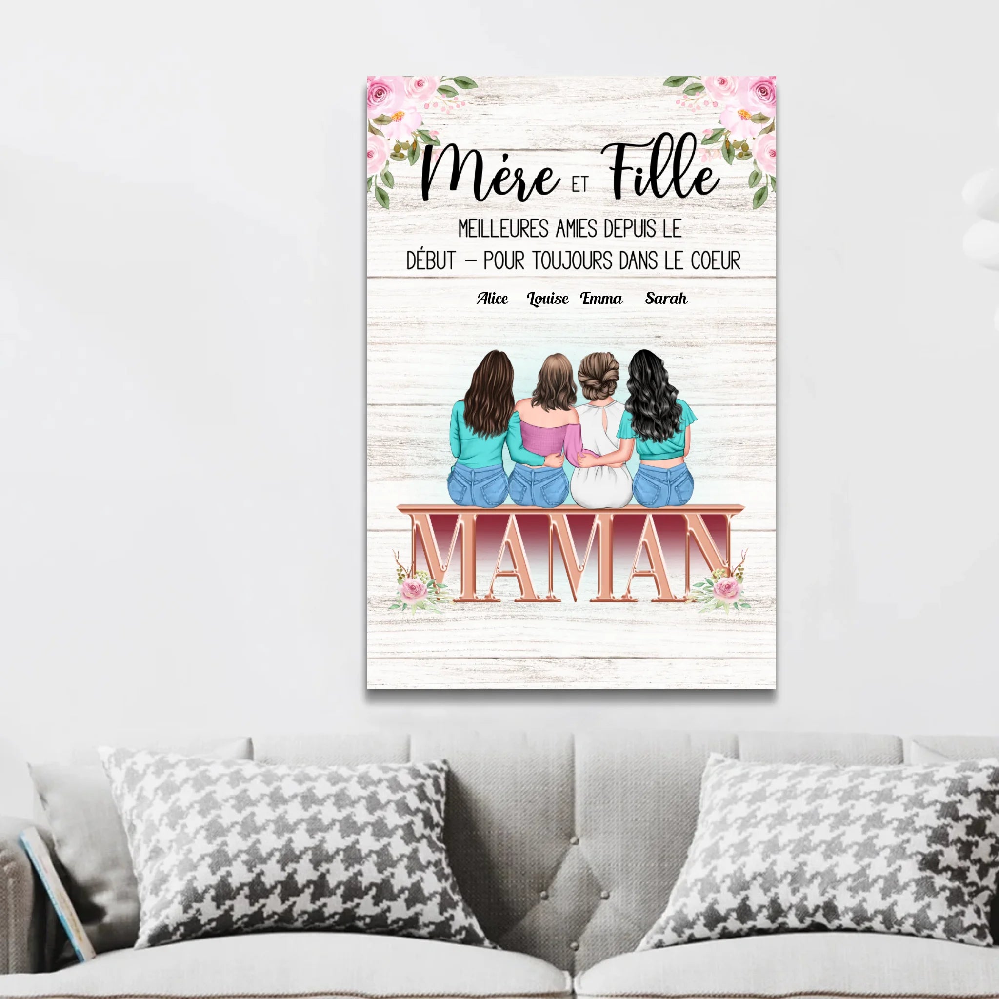 Toile personnalisée "Mère et fille"