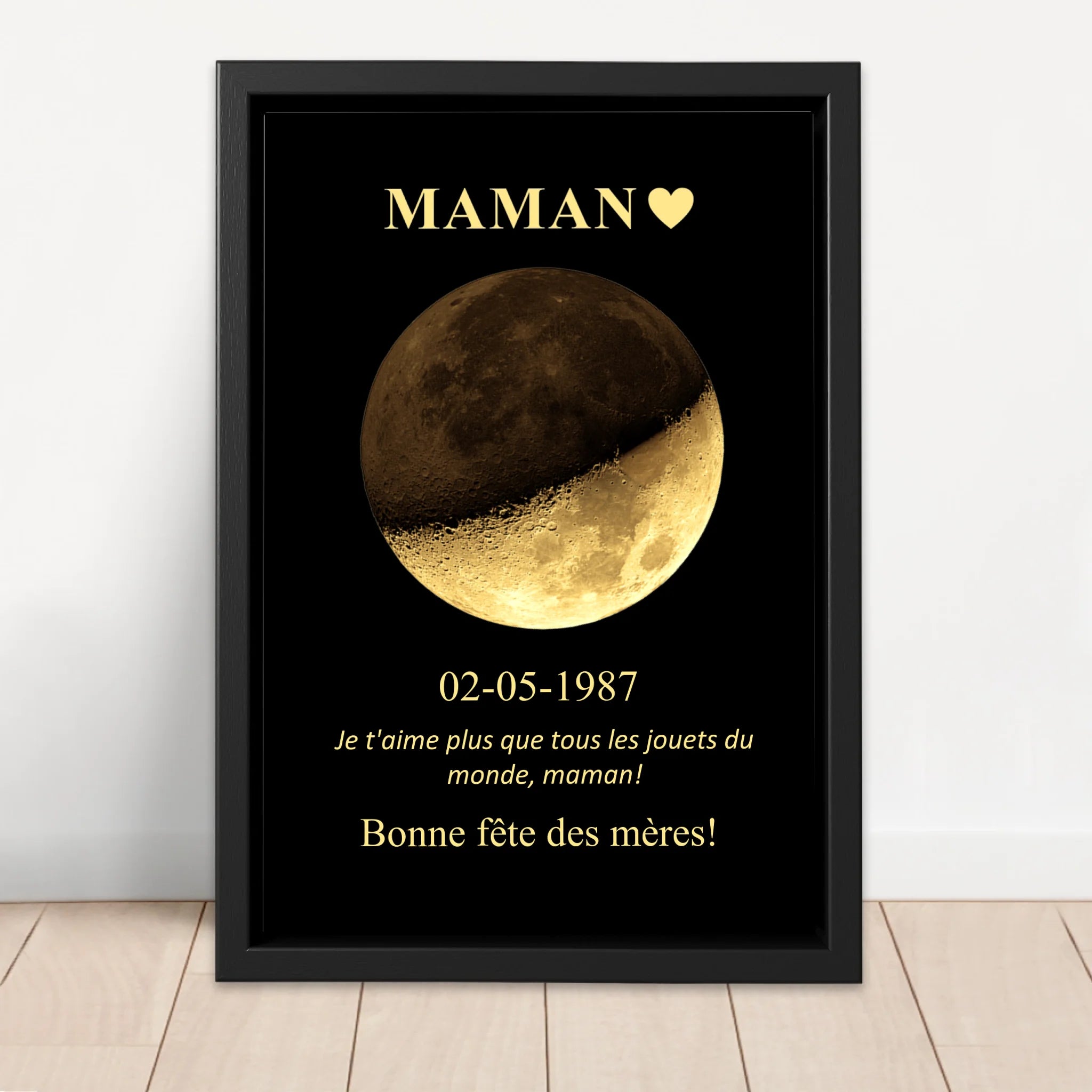 Toile personnalisée "Les phases de la lune pour maman et papa"