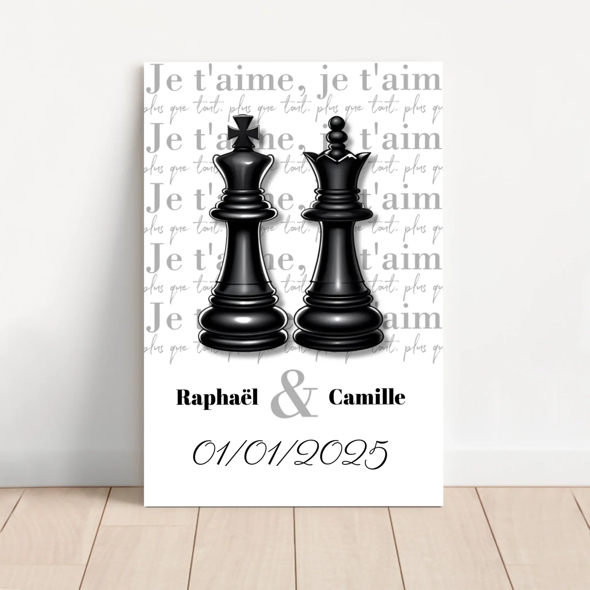 Toile personnalisée “La Dame et le Roi”