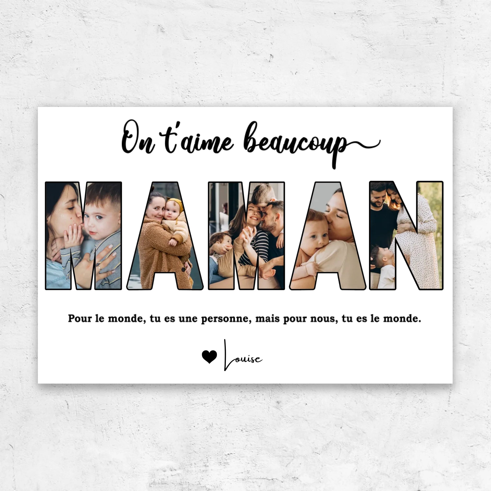 Toile personnalisée “Maman, on t'aime”