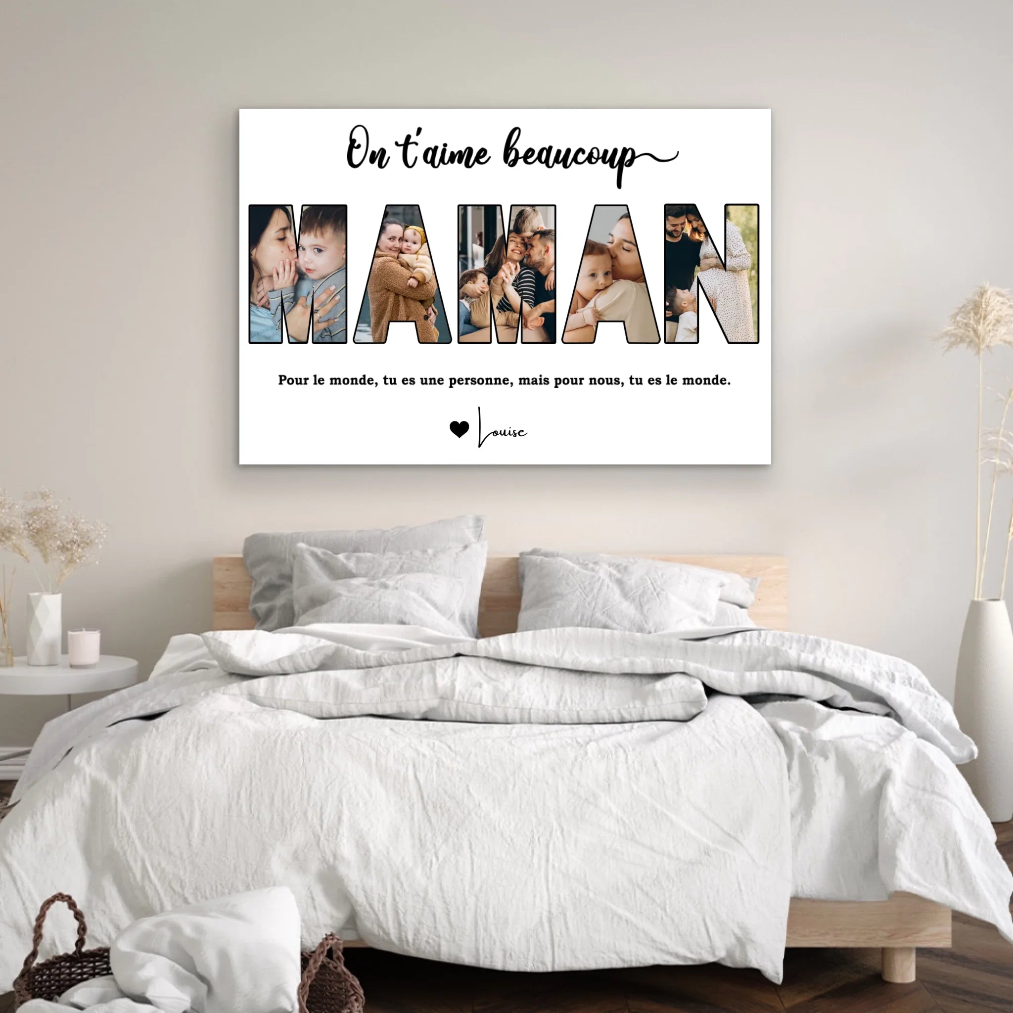 Toile personnalisée “Maman, on t'aime”