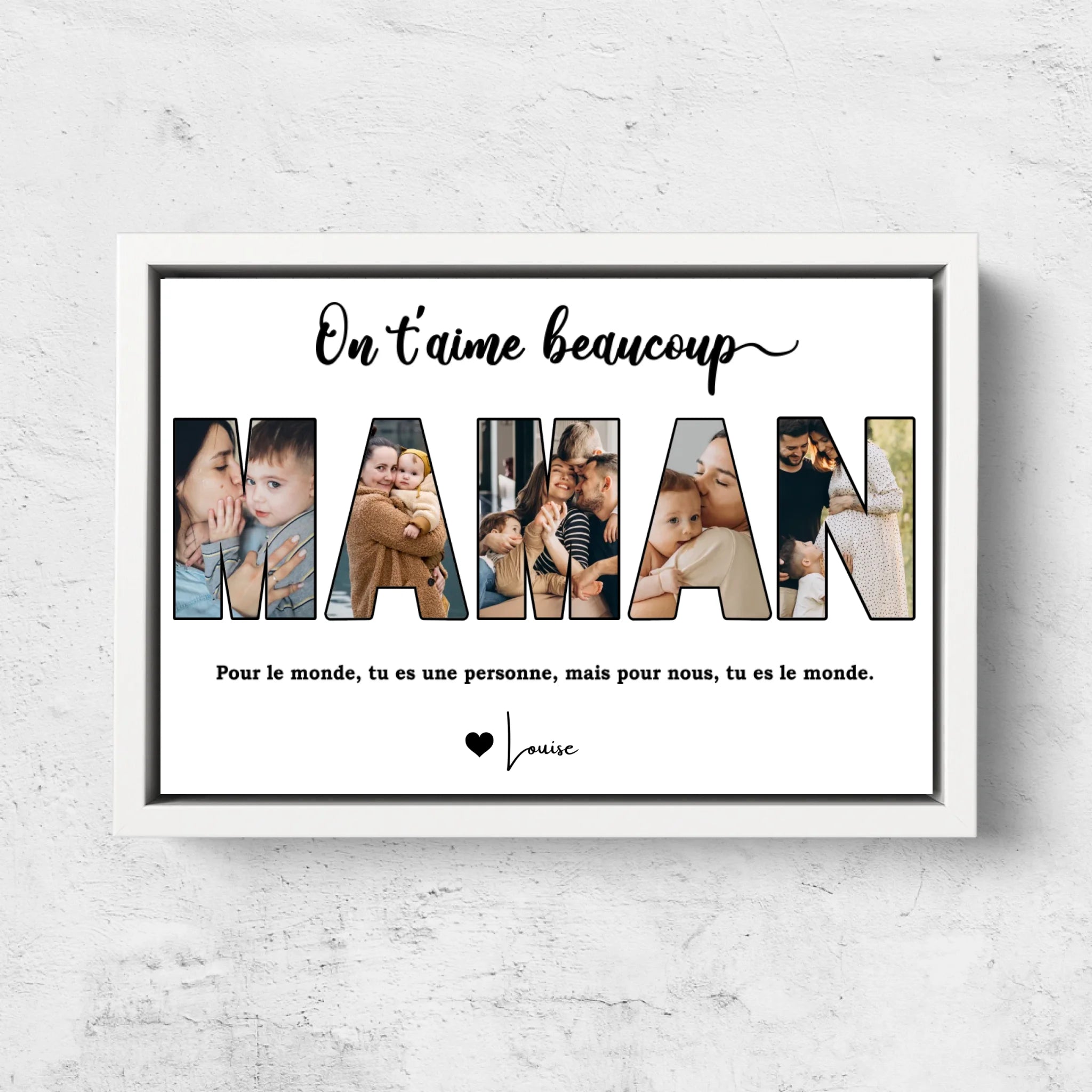 Toile personnalisée “Maman, on t'aime”