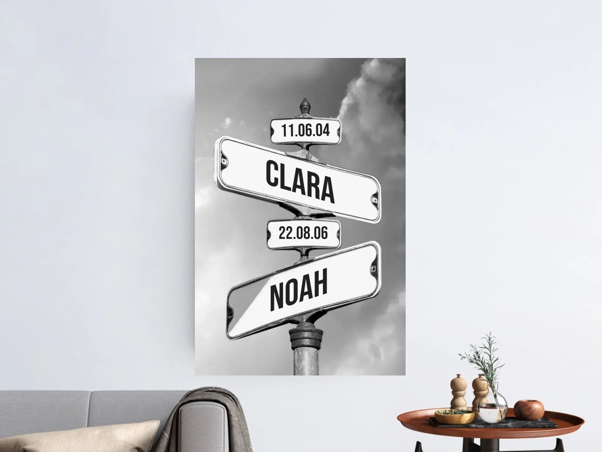 Toile personnalisée "Date de naissance des enfants"