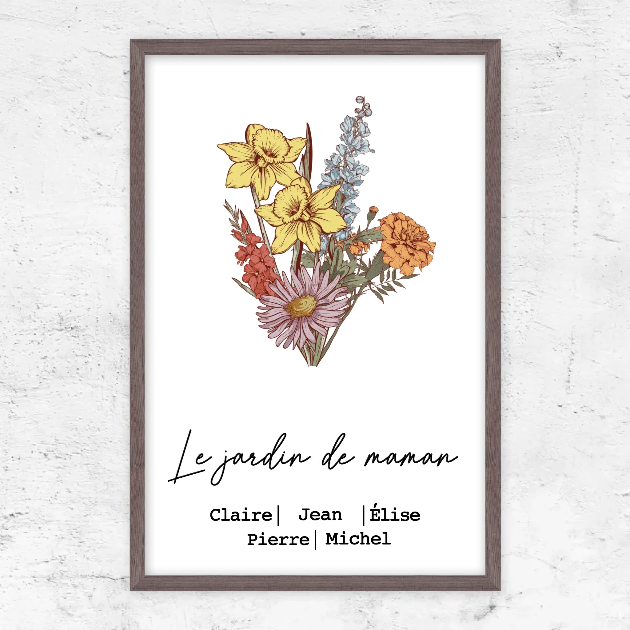 Poster personnalisé "Bouquet de fleurs de naissance"
