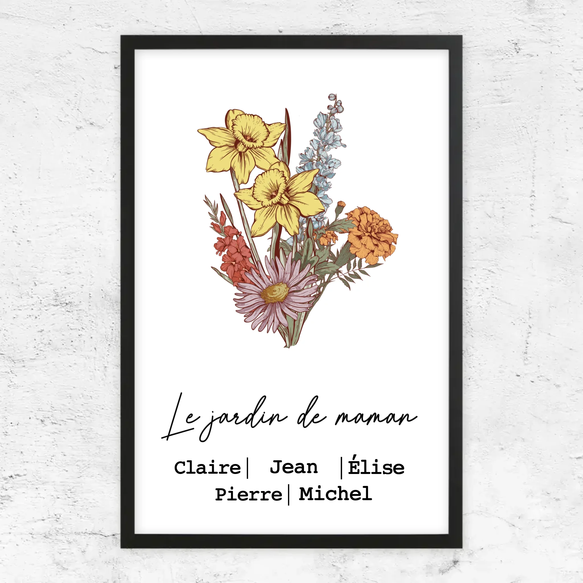 Poster personnalisé "Bouquet de fleurs de naissance"