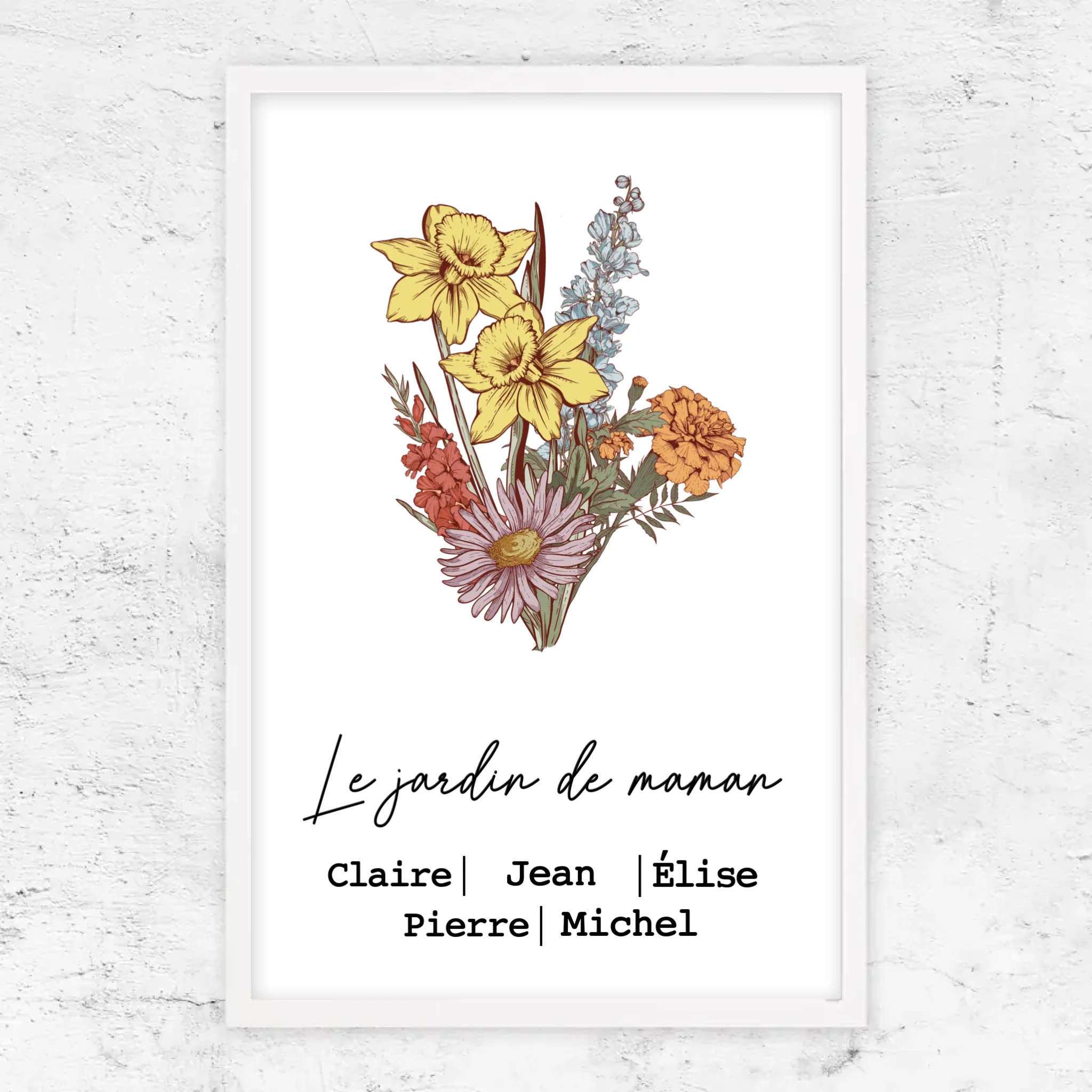 Poster personnalisé "Bouquet de fleurs de naissance"