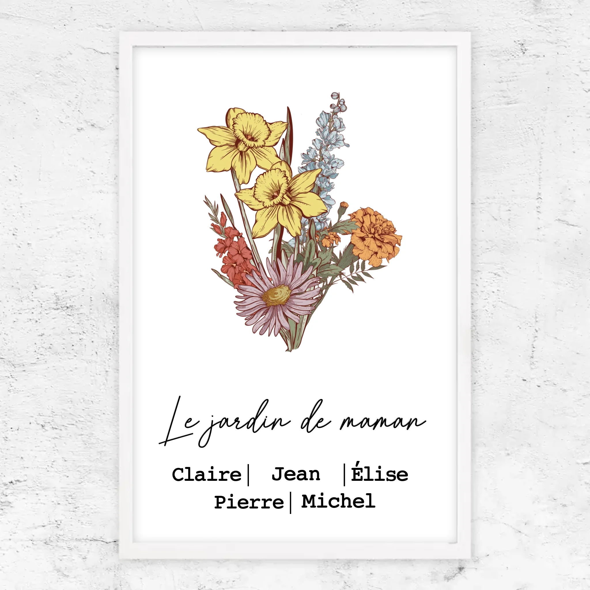 Poster personnalisé "Bouquet de fleurs de naissance"
