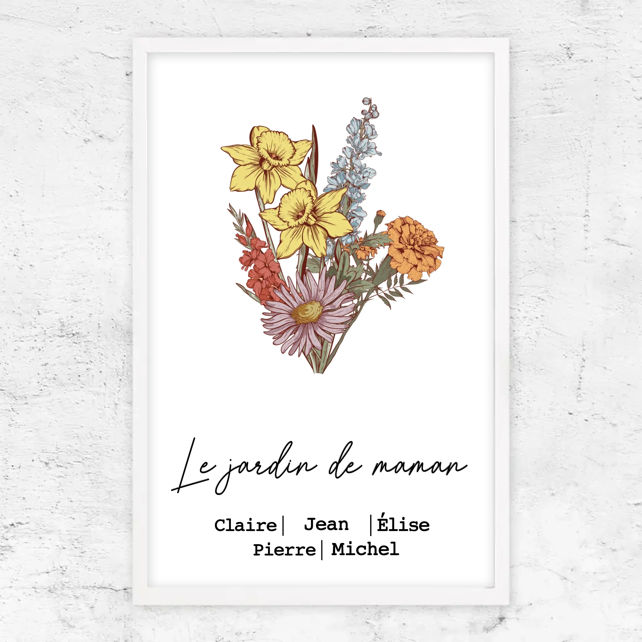 Poster personnalisé "Bouquet de fleurs de naissance"