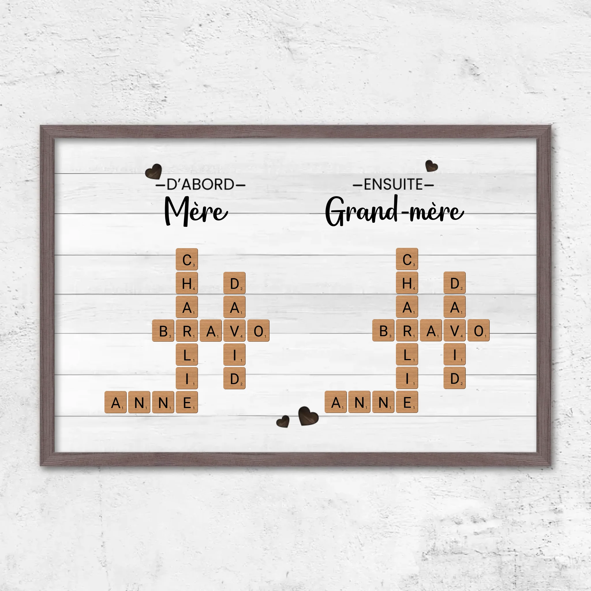 Poster personnalisé "D'abord mère, ensuite grand-mère - Mots croisés"