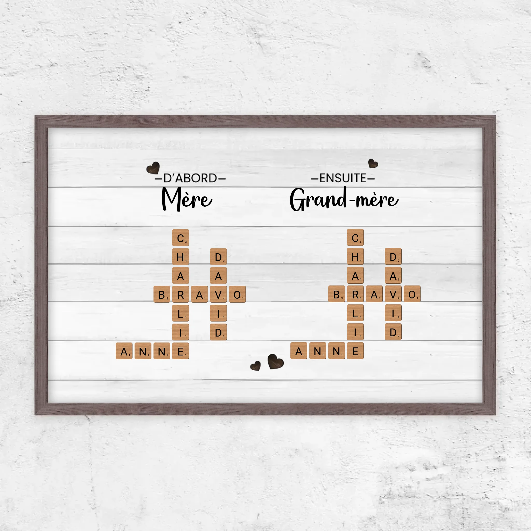Poster personnalisé "D'abord mère, ensuite grand-mère - Mots croisés"