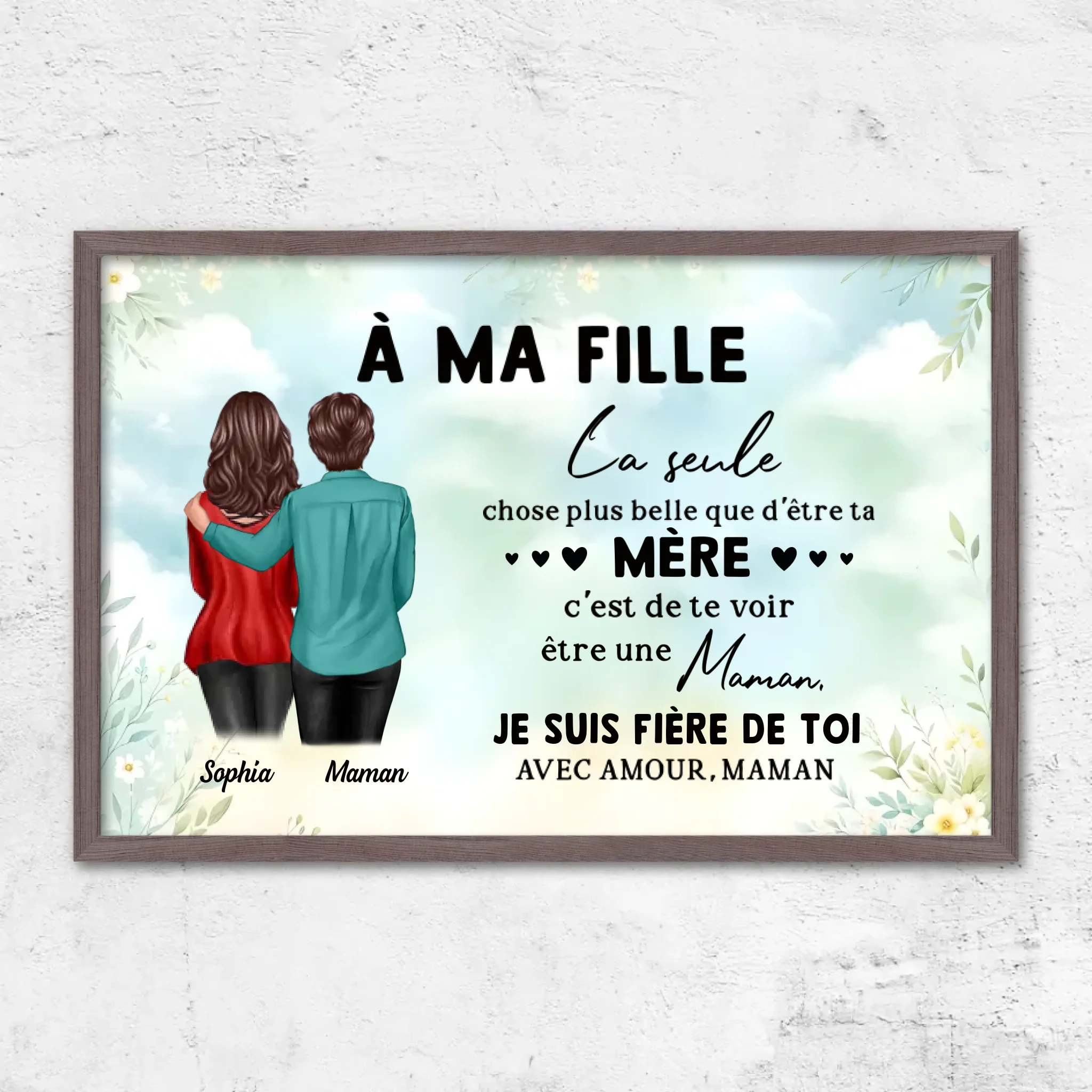 Poster personnalisé "De maman à fille – Cadeau pour la fête des mères"