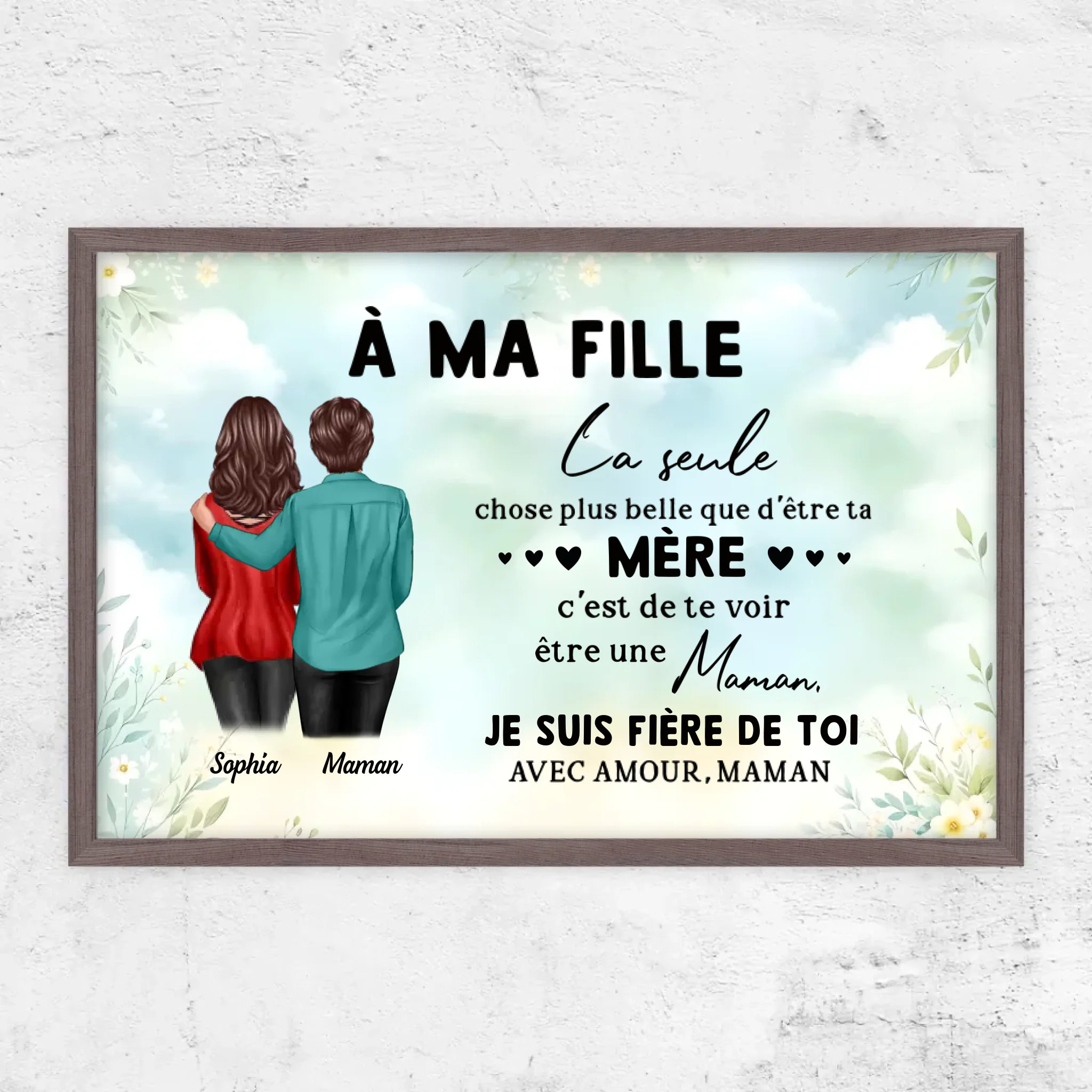 Poster personnalisé "De maman à fille – Cadeau pour la fête des mères"