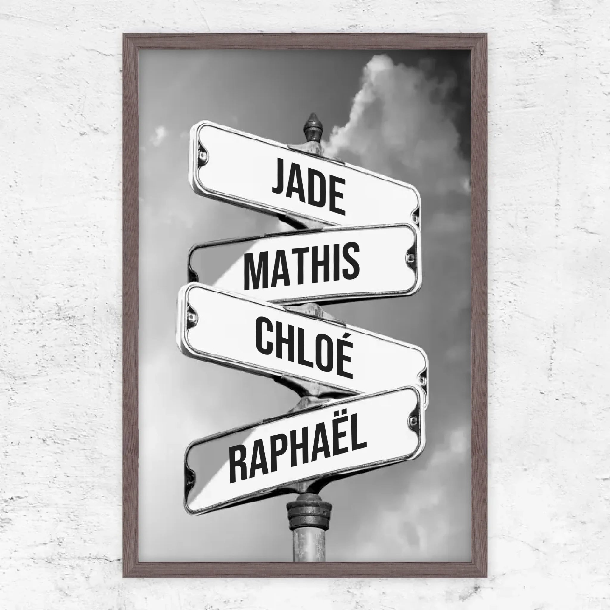 Poster personnalisé "Panneau de signalisation vintage pour les familles"