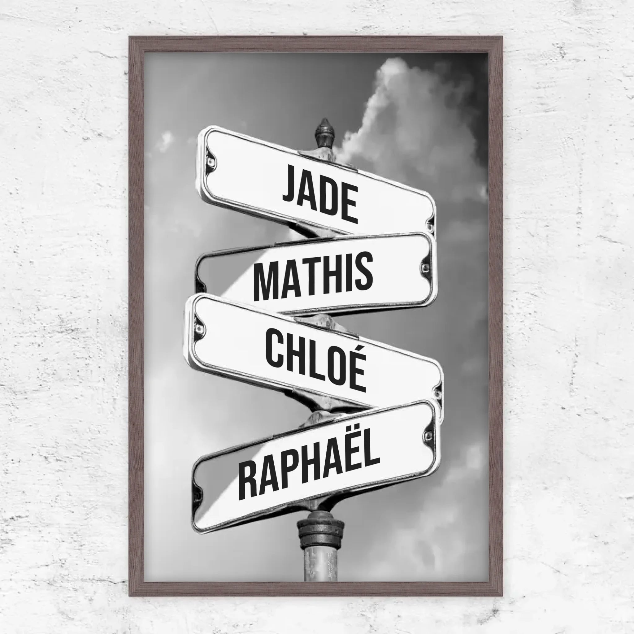 Poster personnalisé "Panneau de signalisation vintage pour les familles"