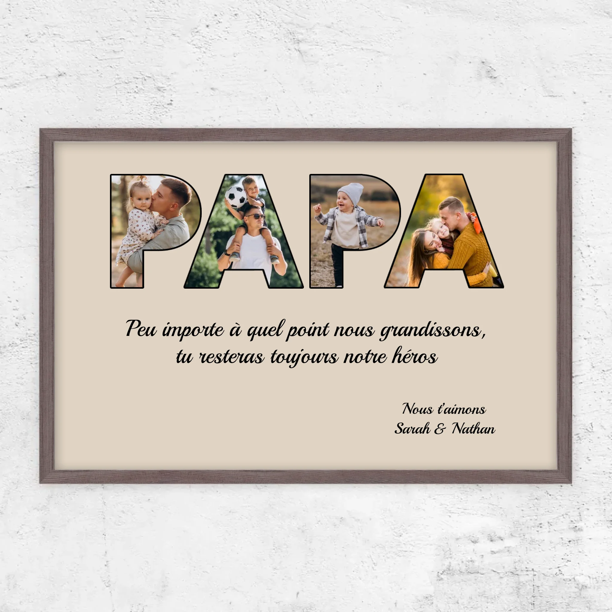 Poster personnalisé "Papa reste mon héros"