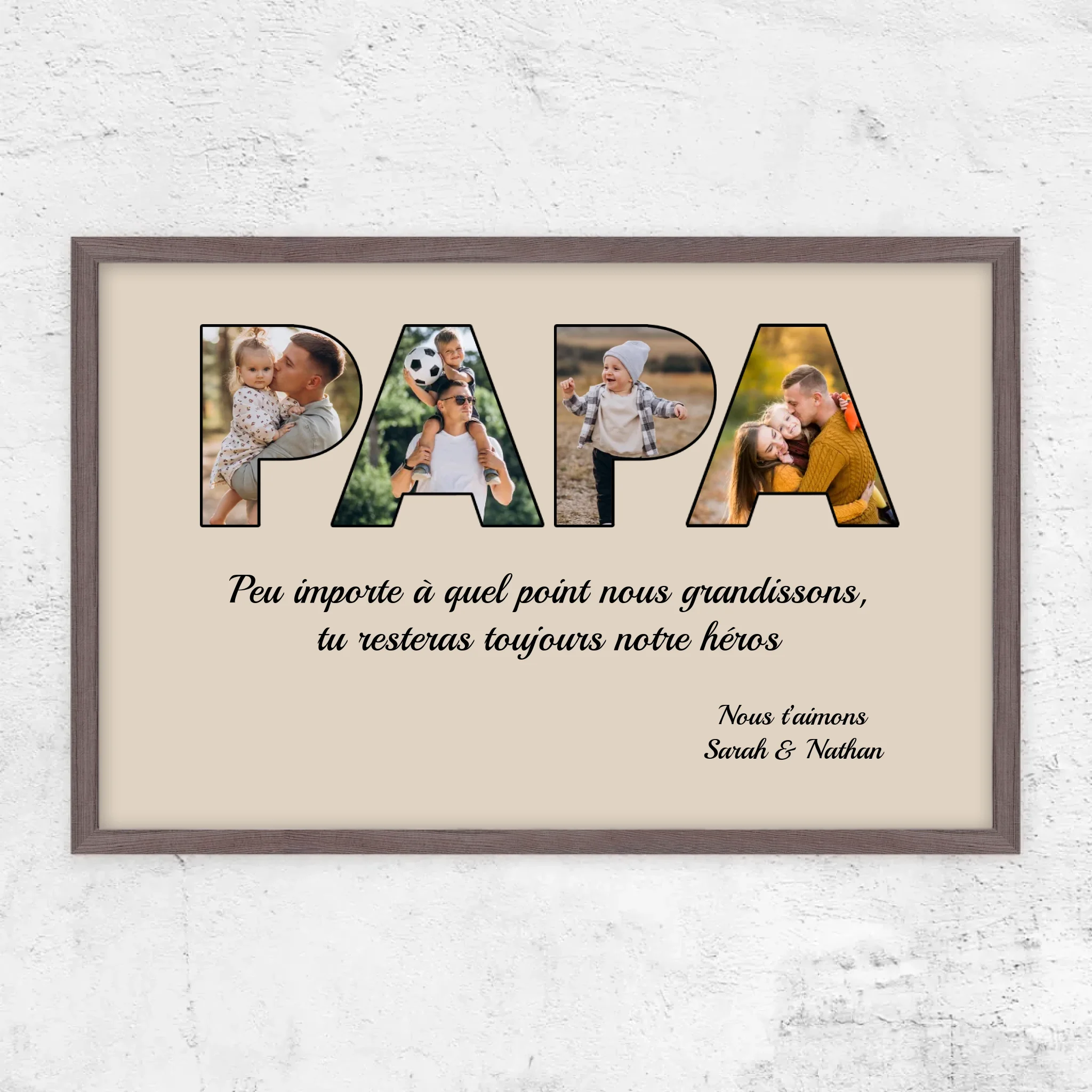 Poster personnalisé "Papa reste mon héros"