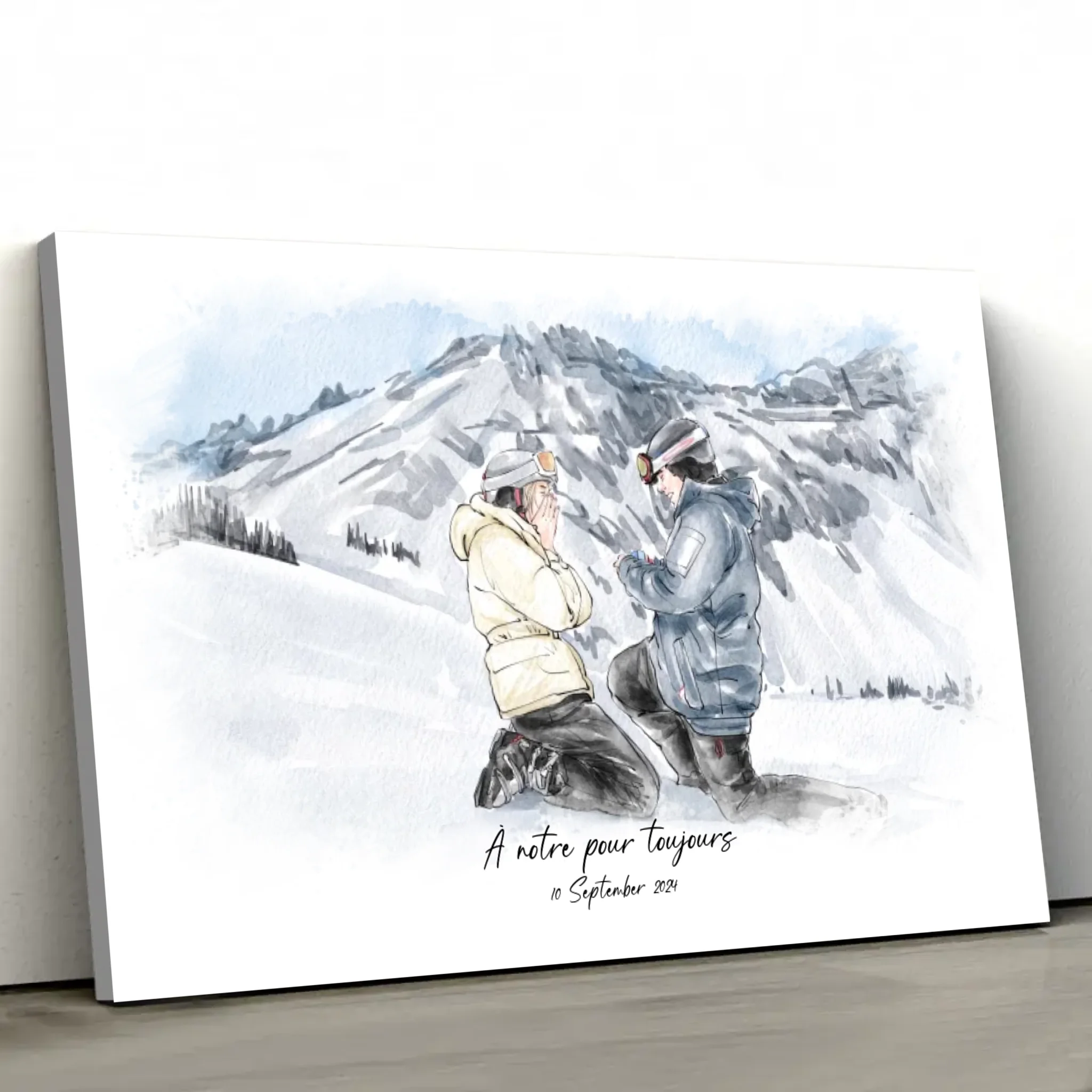 Toile personnalisée – Portrait aquarelle à partir d’une photo