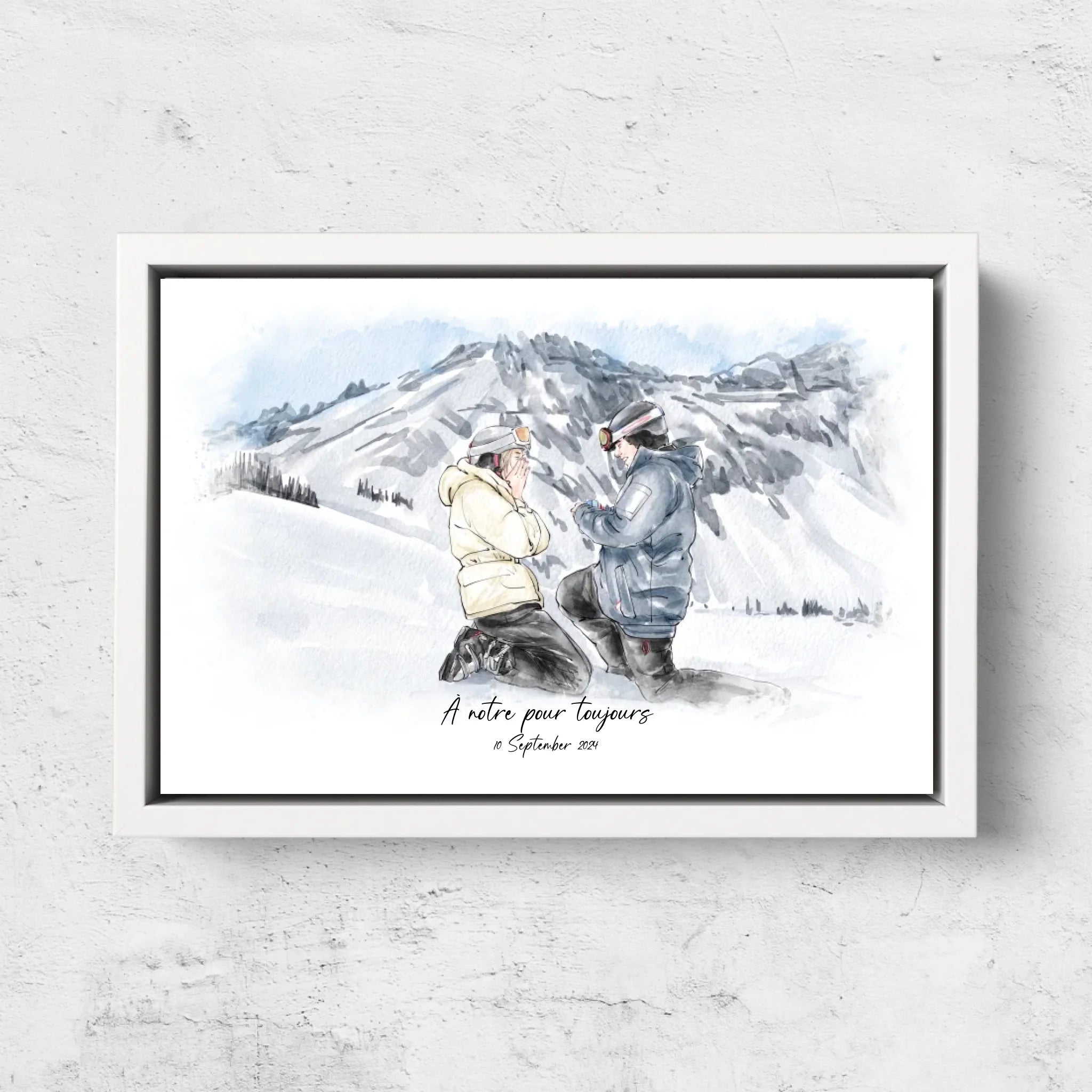 Toile personnalisée – Portrait aquarelle à partir d’une photo