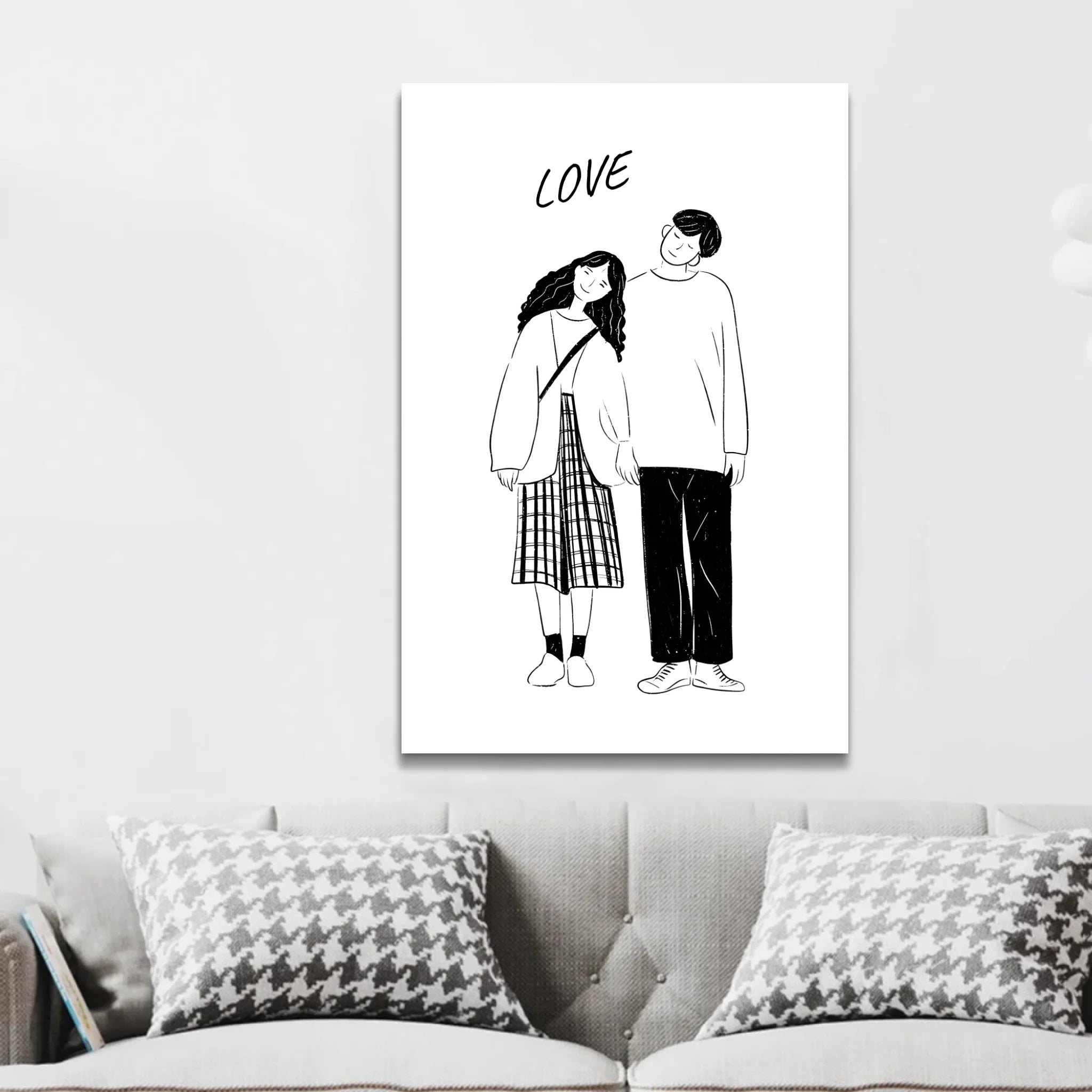 Toile personnalisée – Photo en dessin au trait