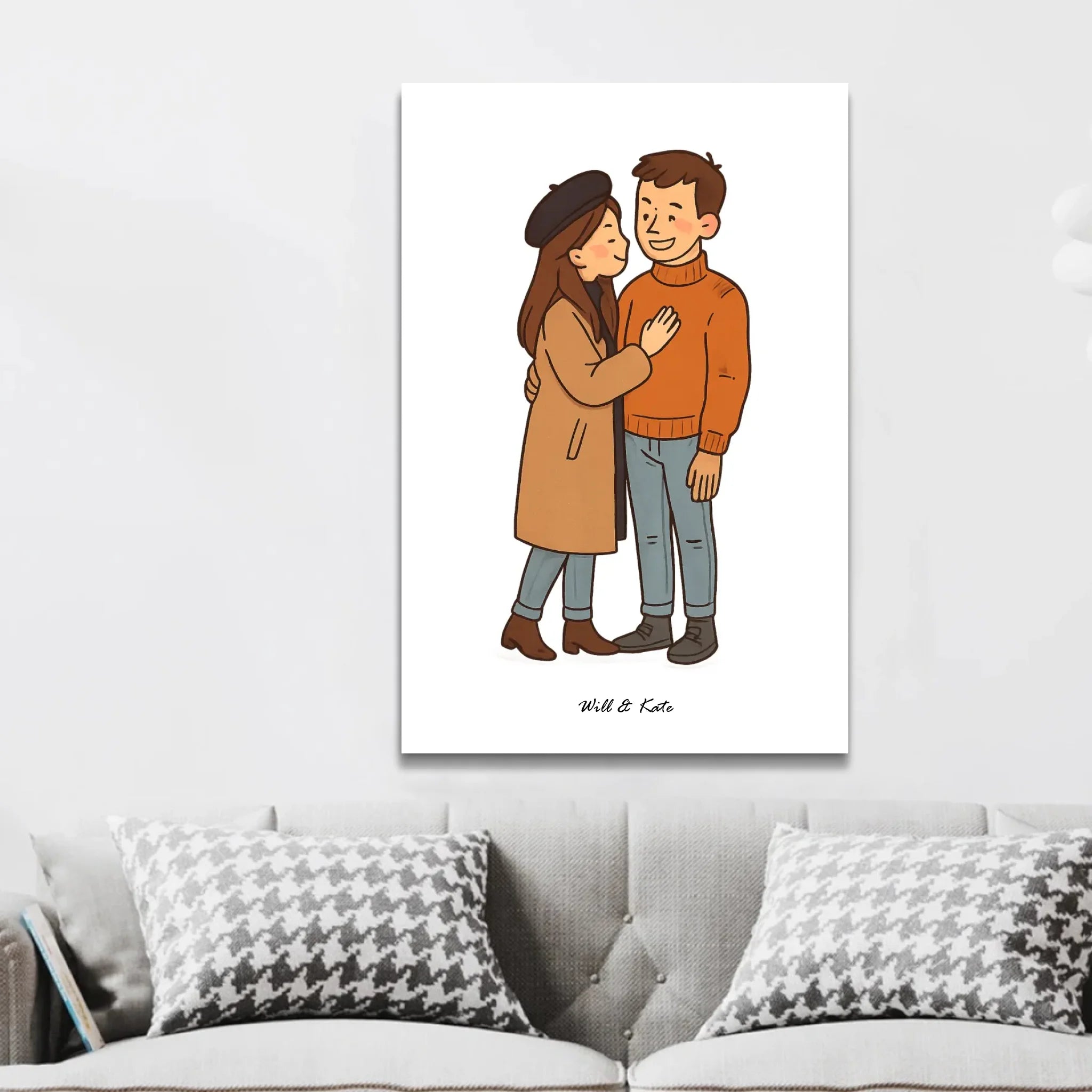 Toile personnalisée – Portrait de couple personnalisé