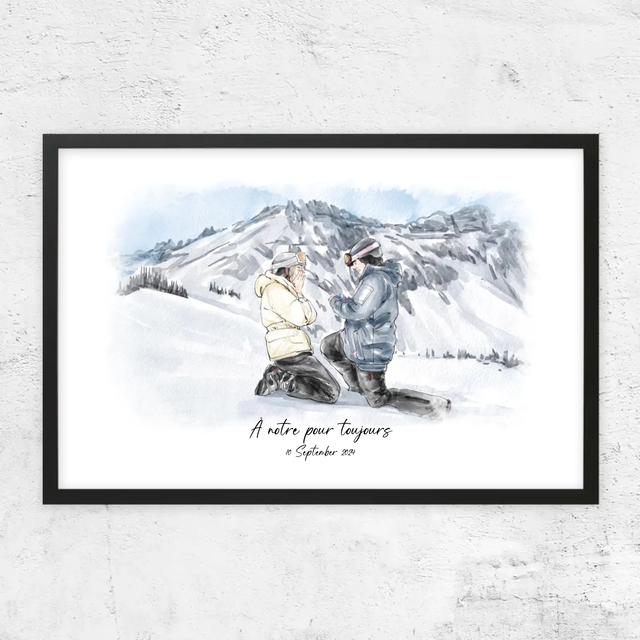 Poster personnalisé – Portrait aquarelle à partir d’une photo