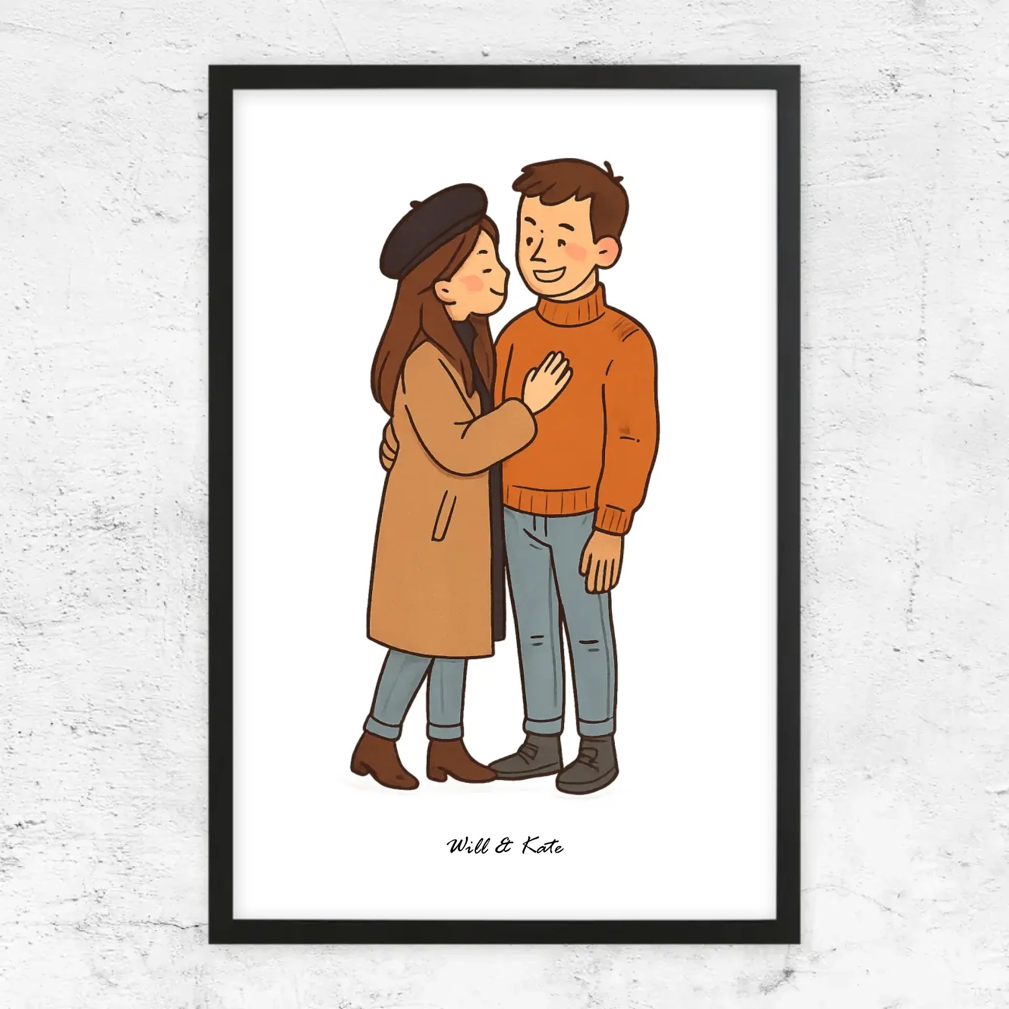 Poster personnalisé – Portrait de couple personnalisé