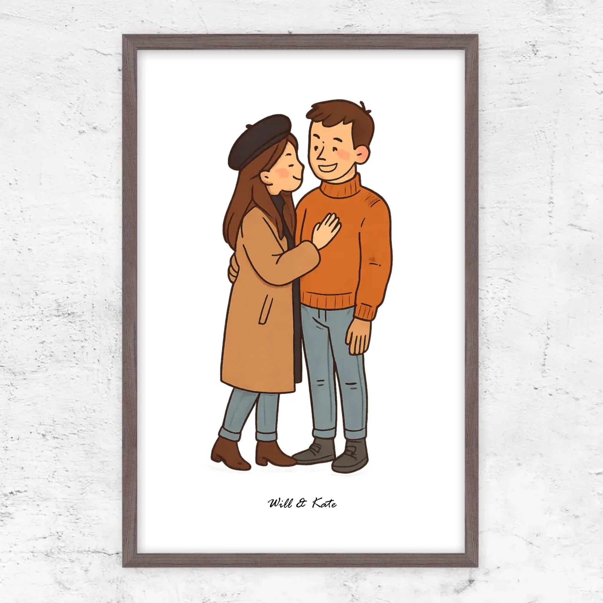 Poster personnalisé – Portrait de couple personnalisé