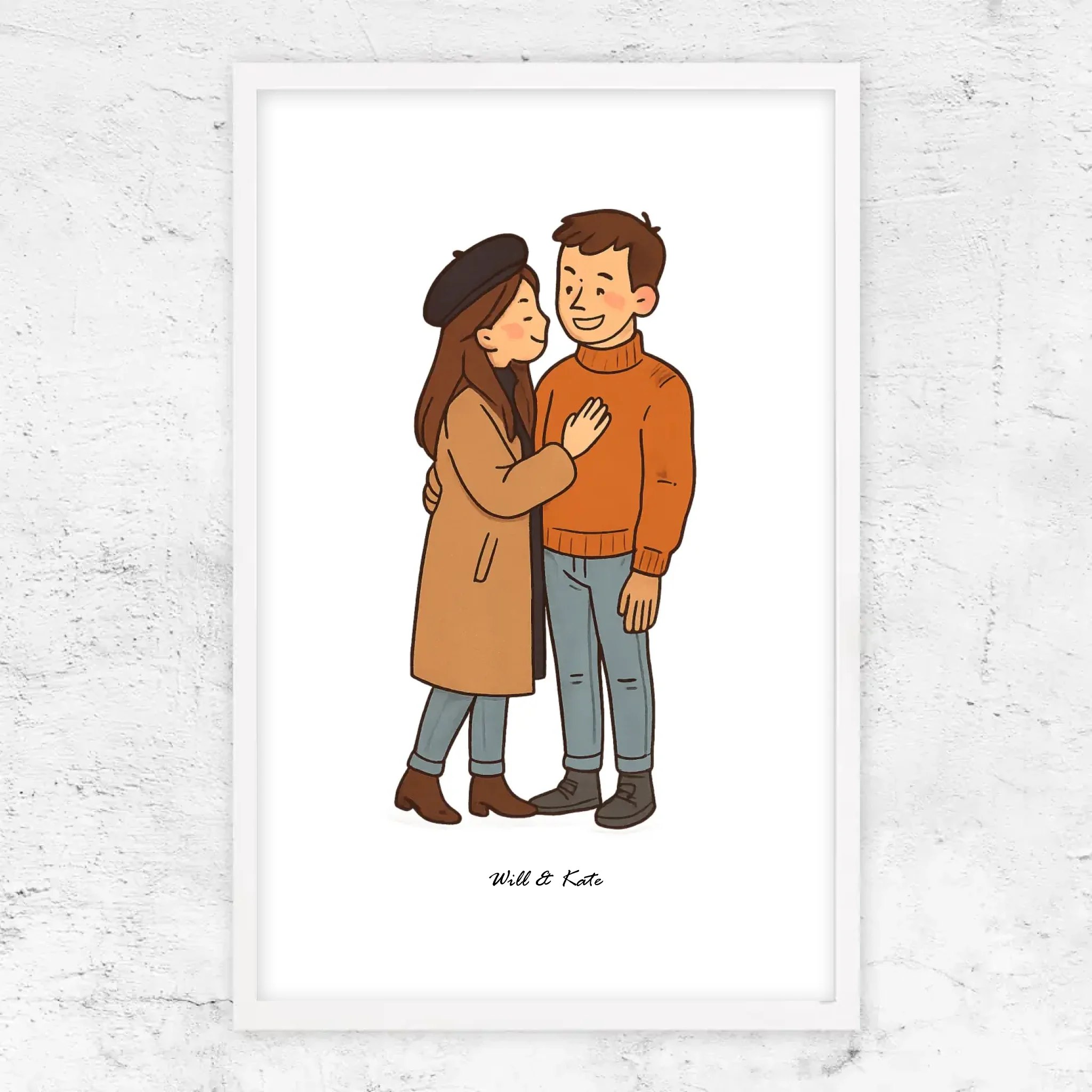 Poster personnalisé – Portrait de couple personnalisé