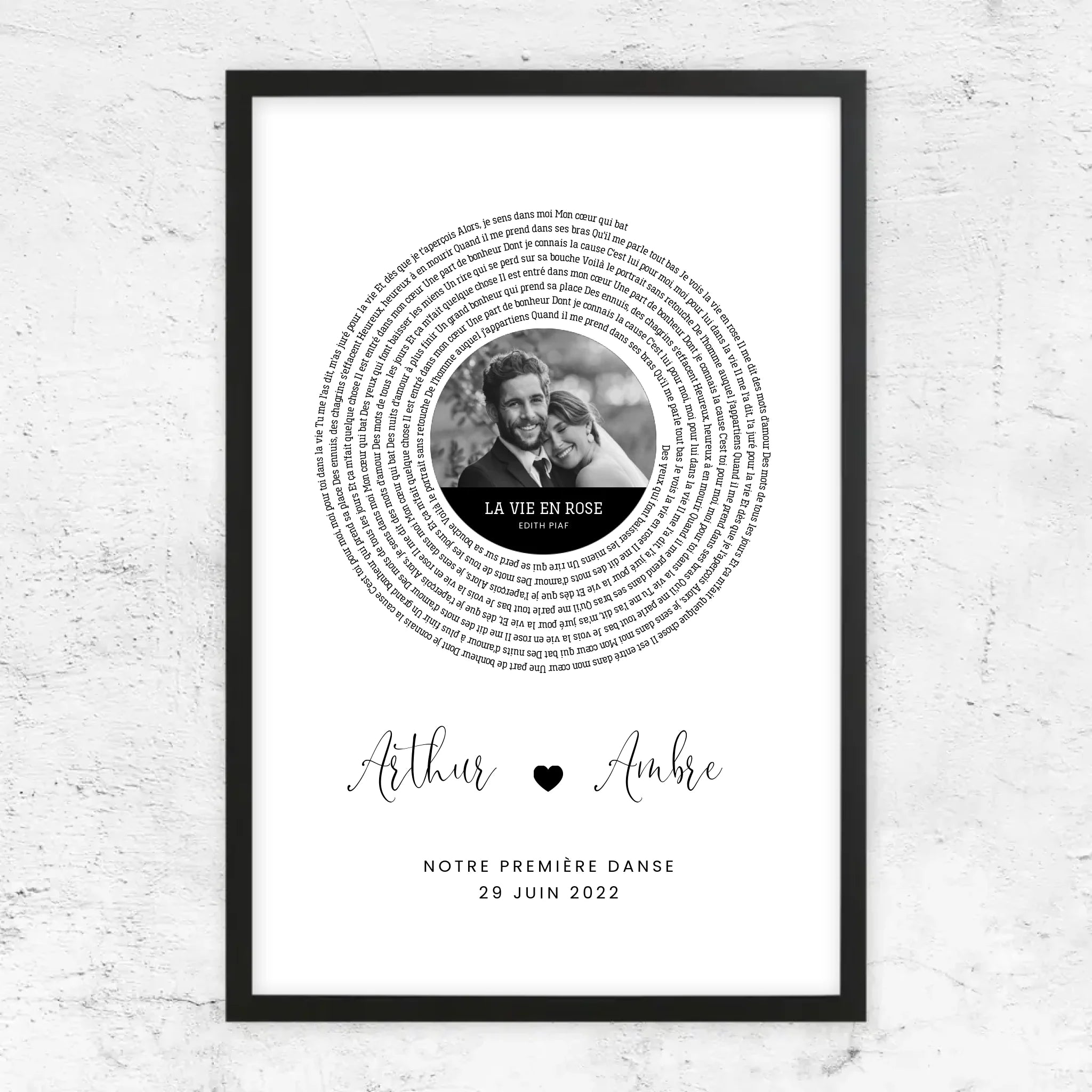 Poster personnalisé – Affiche personnalisée avec paroles de chanson