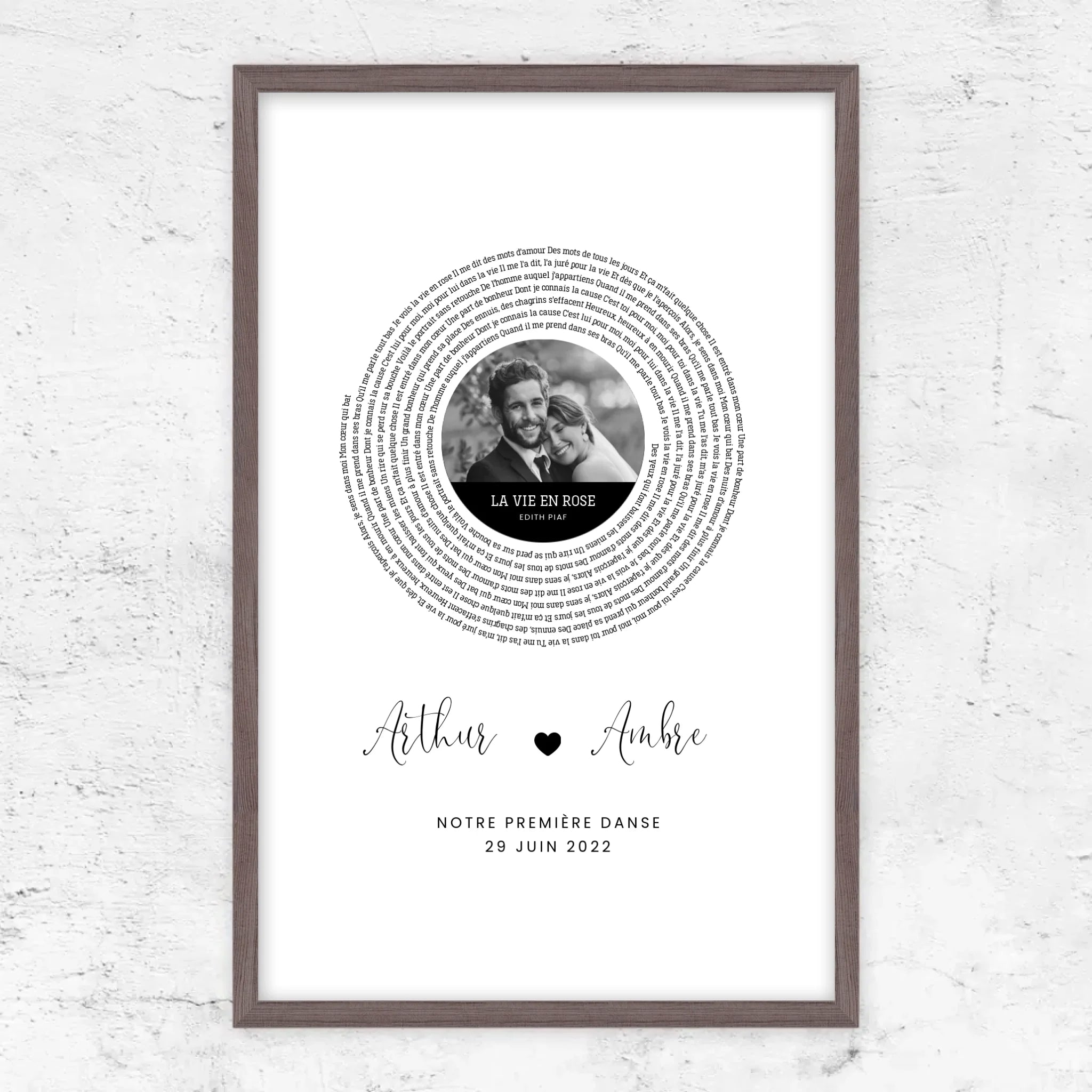 Poster personnalisé – Affiche personnalisée avec paroles de chanson