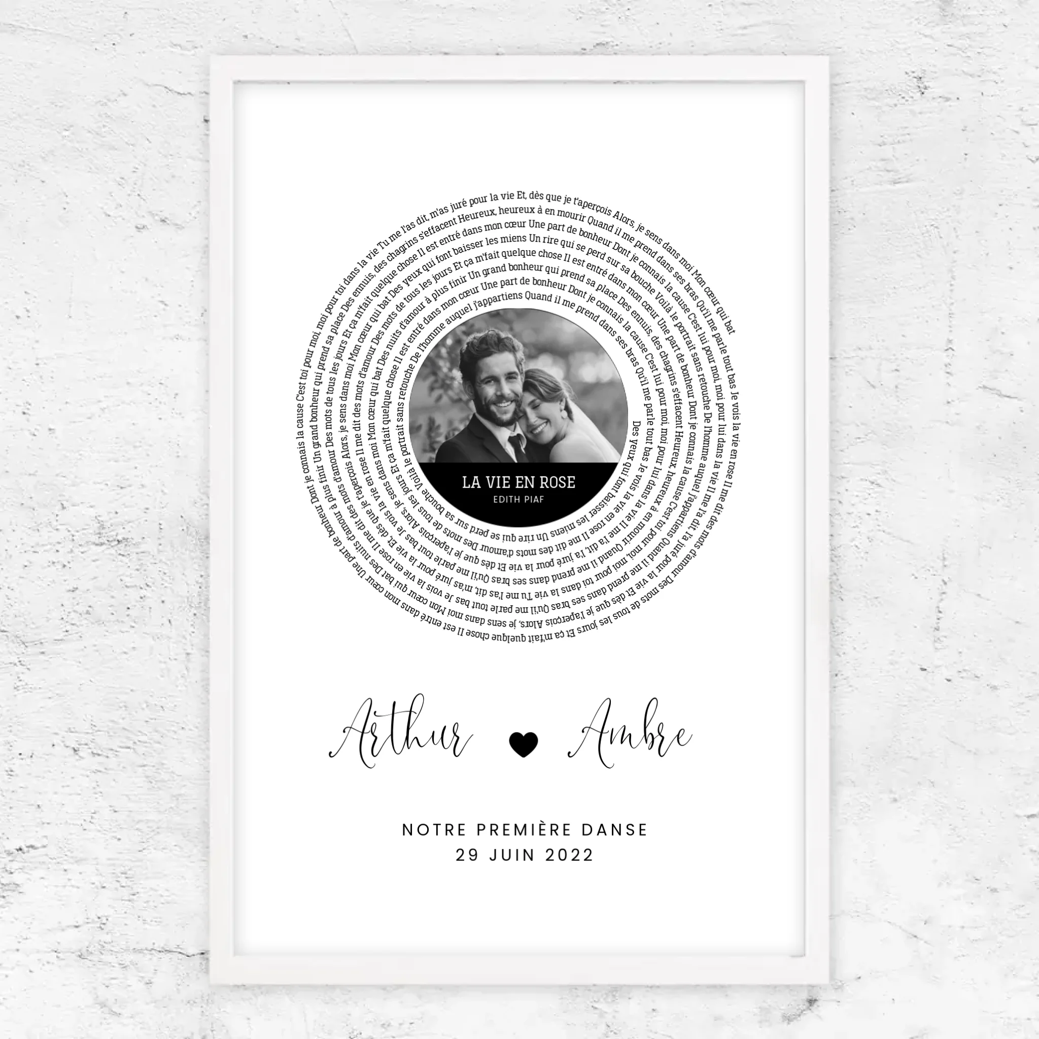 Poster personnalisé – Affiche personnalisée avec paroles de chanson