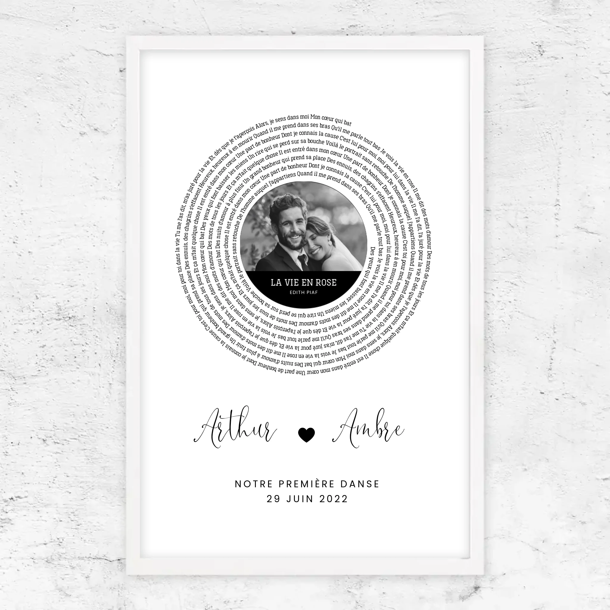 Poster personnalisé – Affiche personnalisée avec paroles de chanson