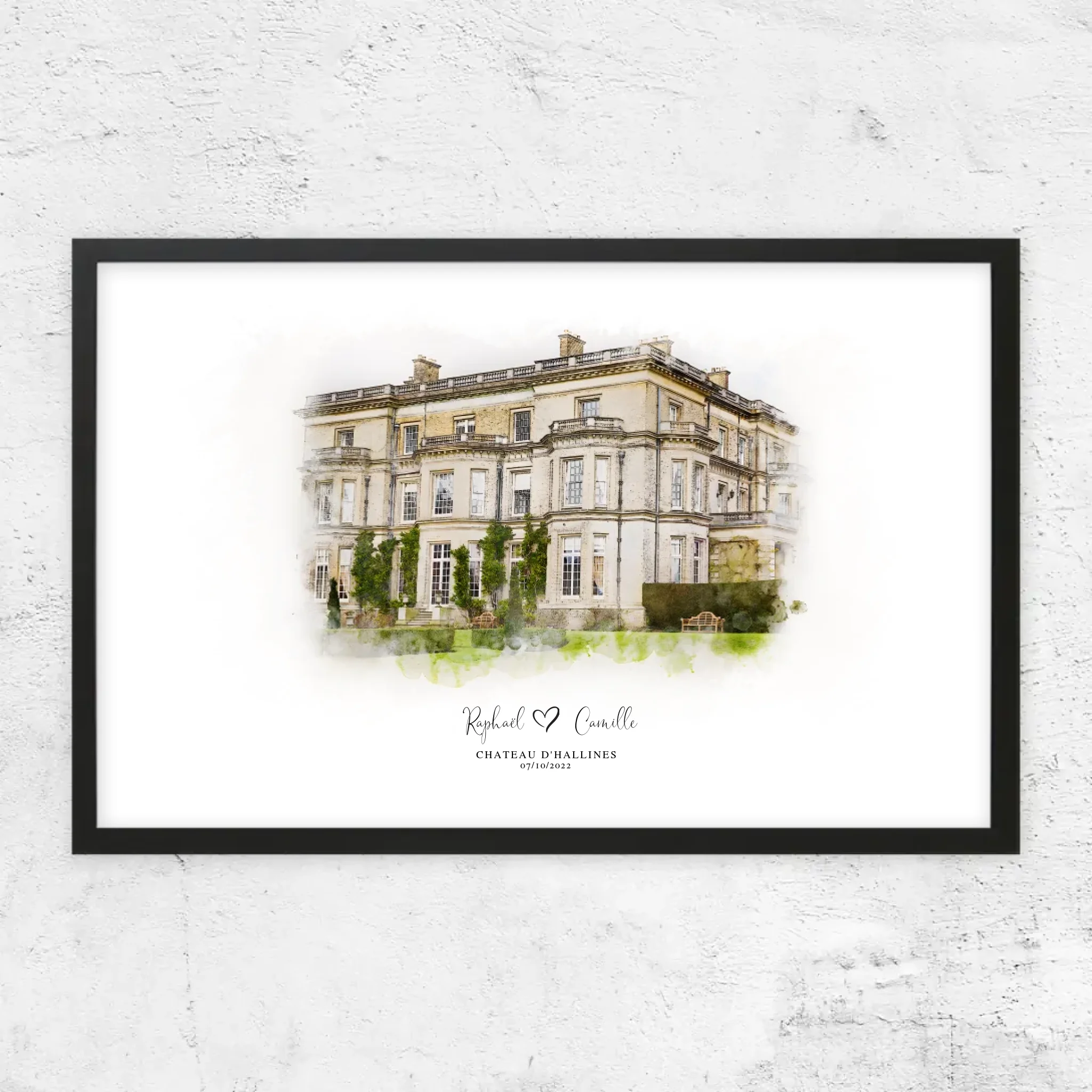 Poster personnalisé – Croquis du lieu de mariage