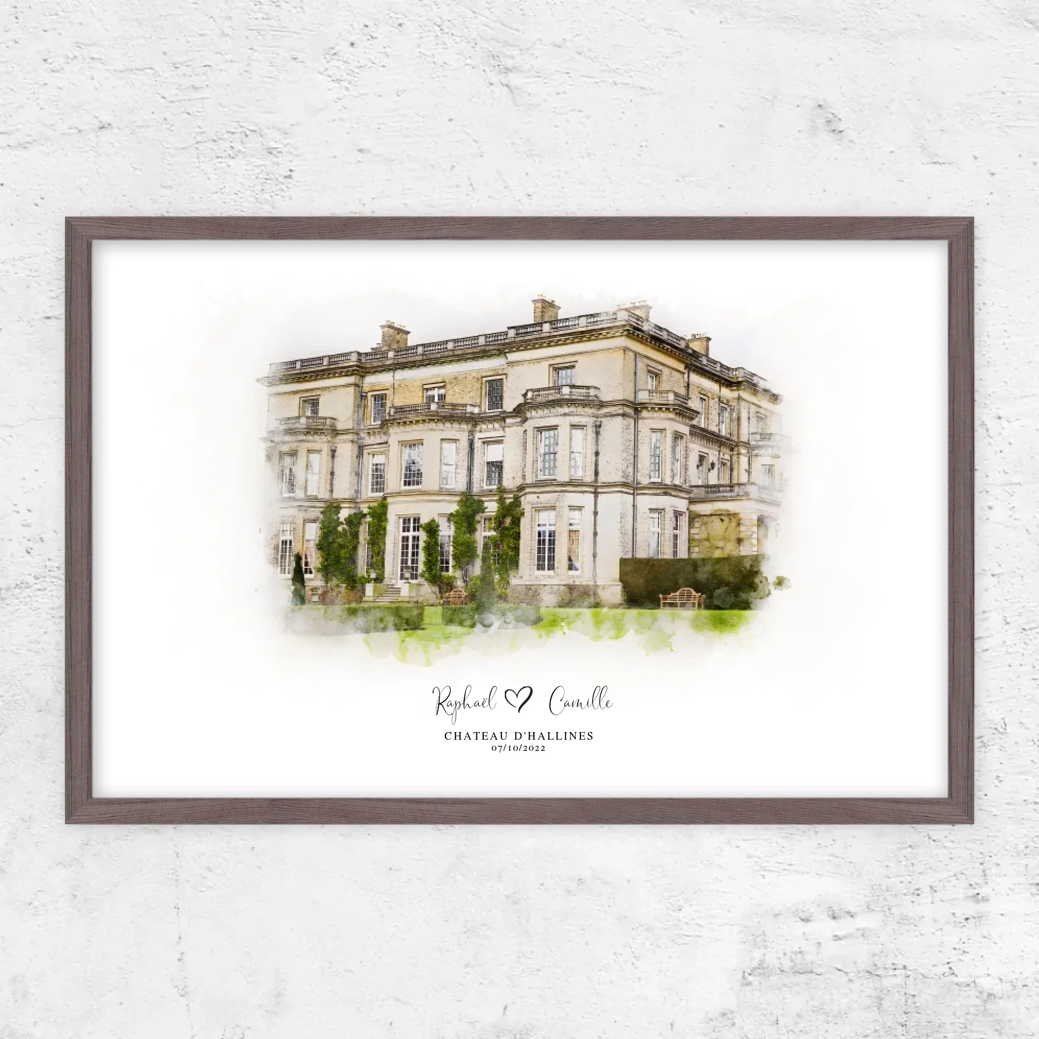 Poster personnalisé – Croquis du lieu de mariage