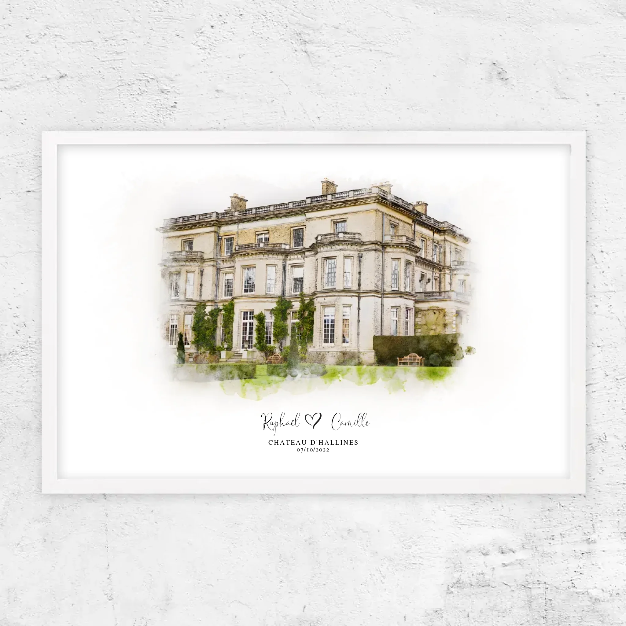 Poster personnalisé – Croquis du lieu de mariage