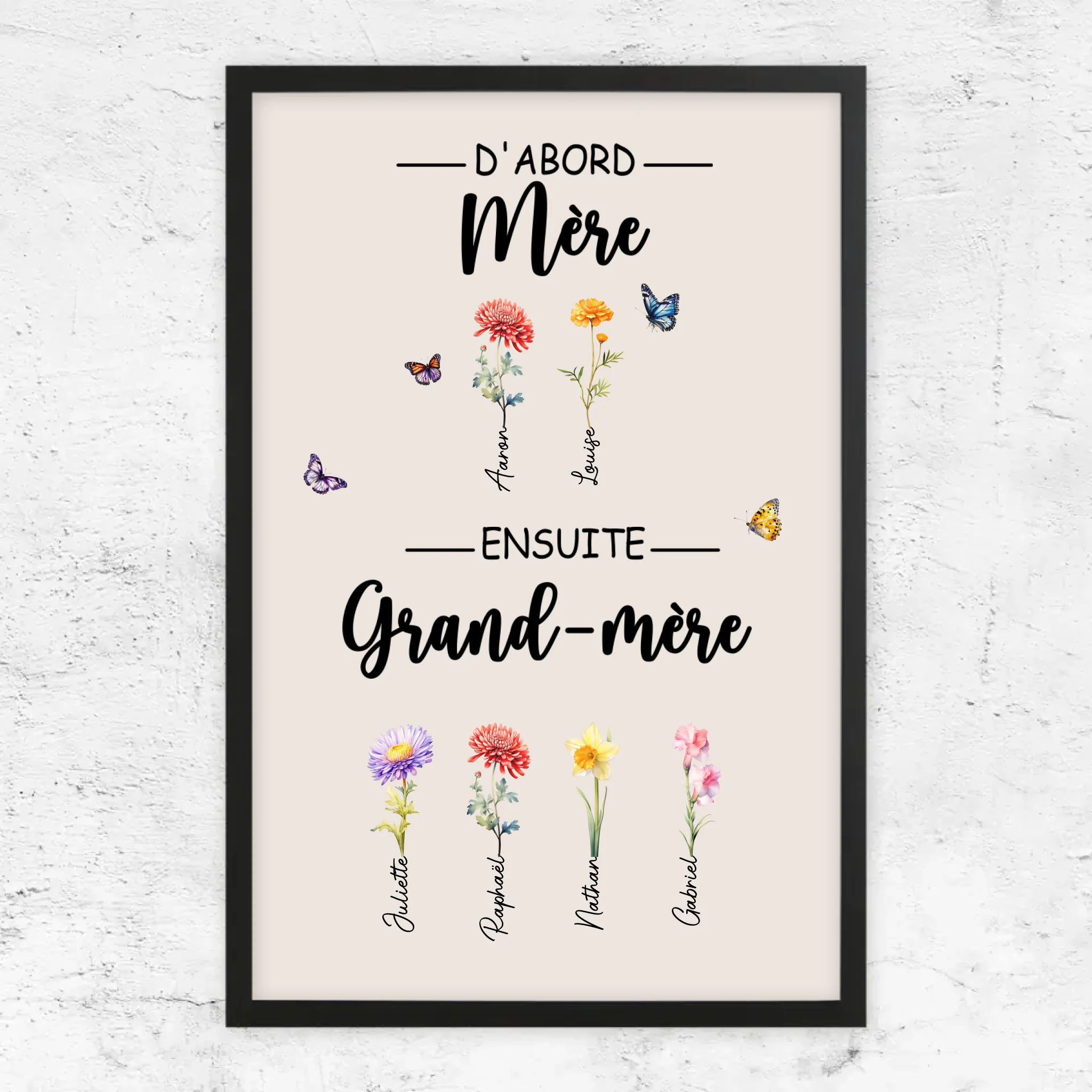 Poster personnalisé "D'abord maman, ensuite grand-mère"