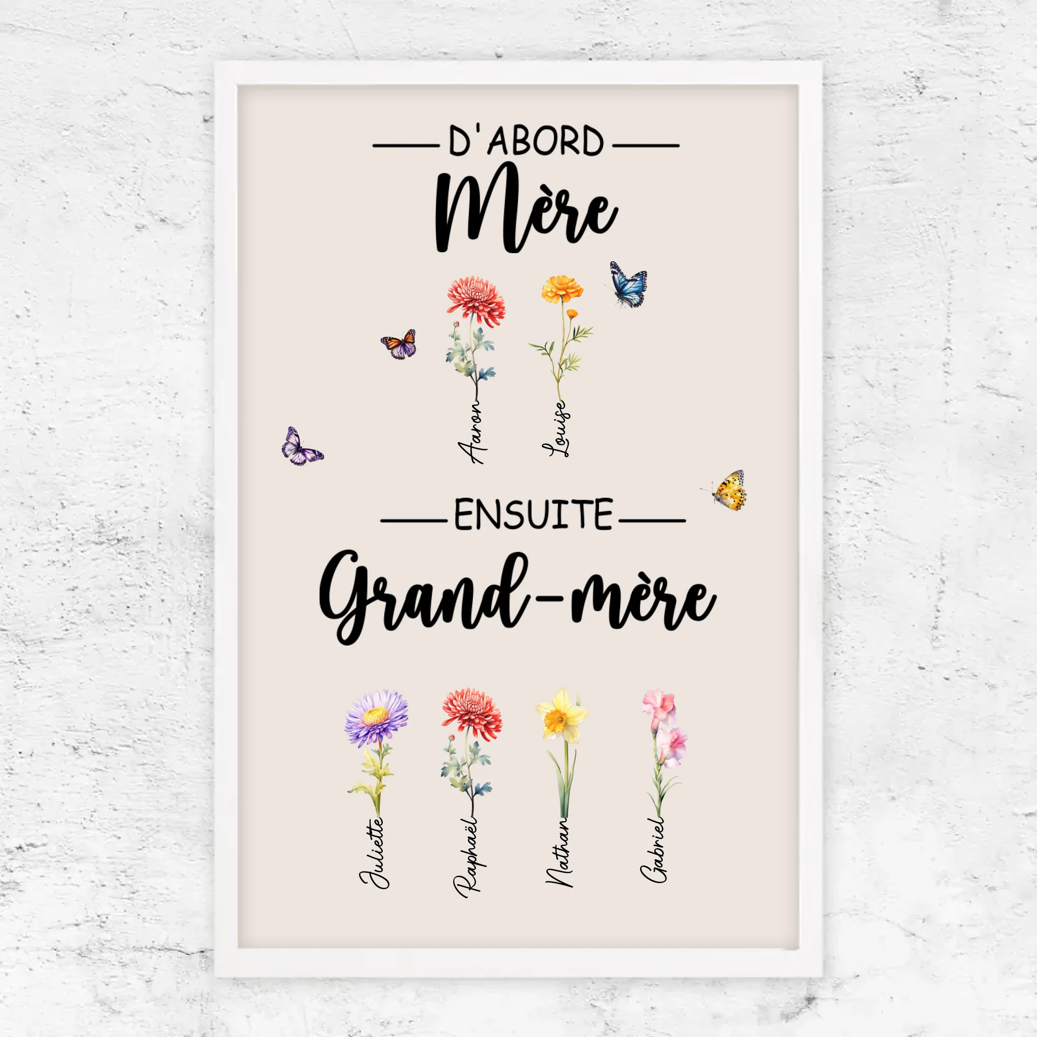 Poster personnalisé "D'abord maman, ensuite grand-mère"