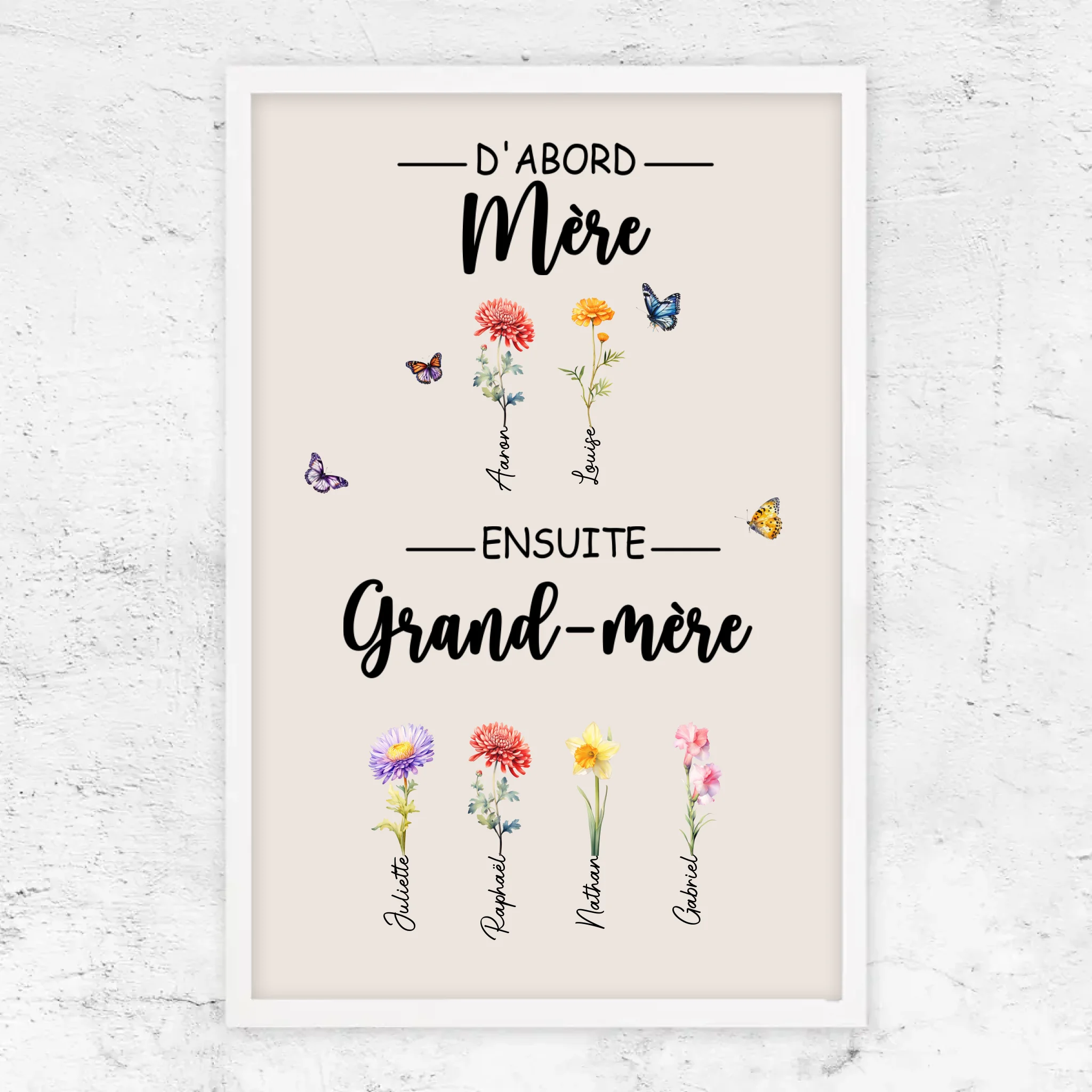 Poster personnalisé "D'abord maman, ensuite grand-mère"