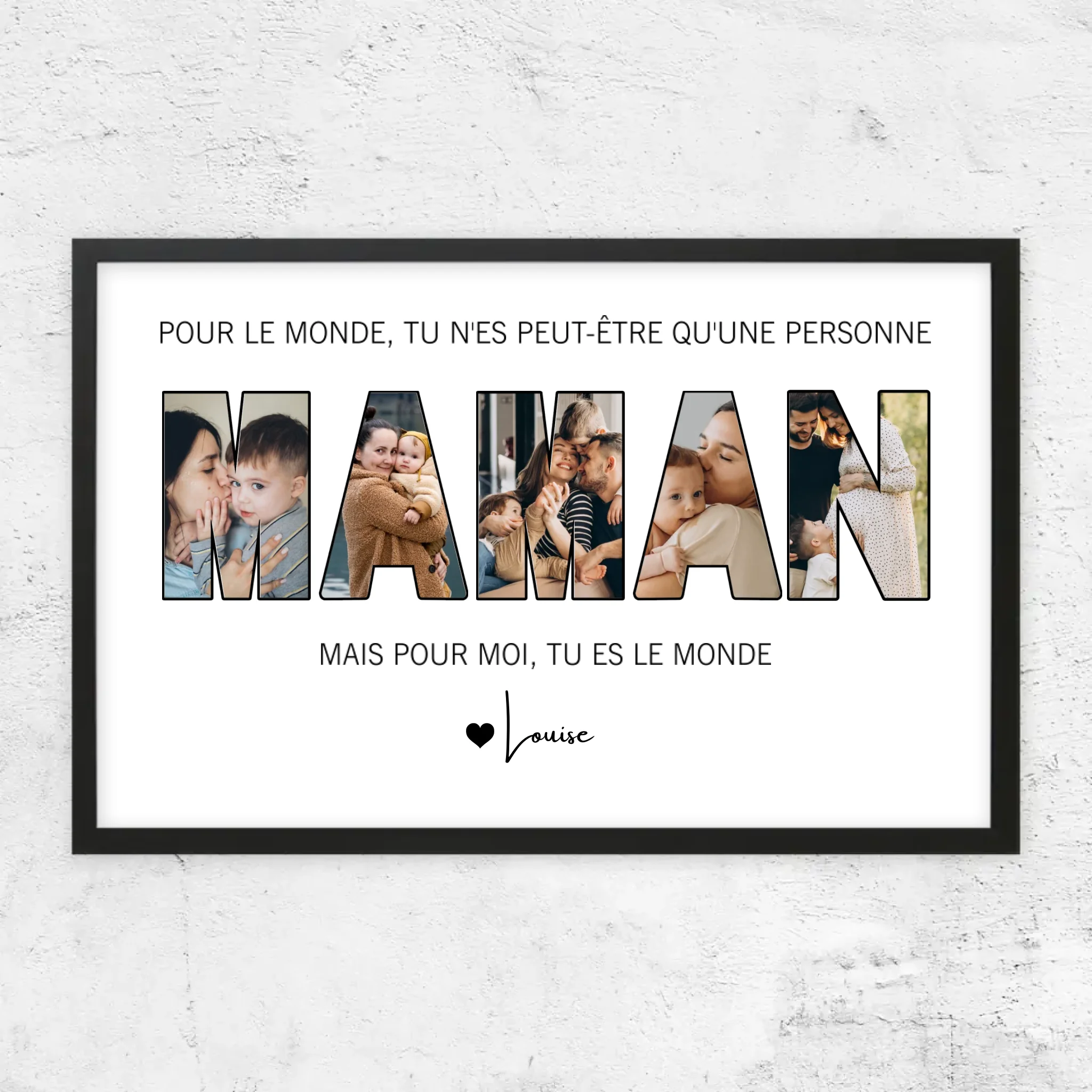 Poster personnalisé – Maman représente le monde pour nous