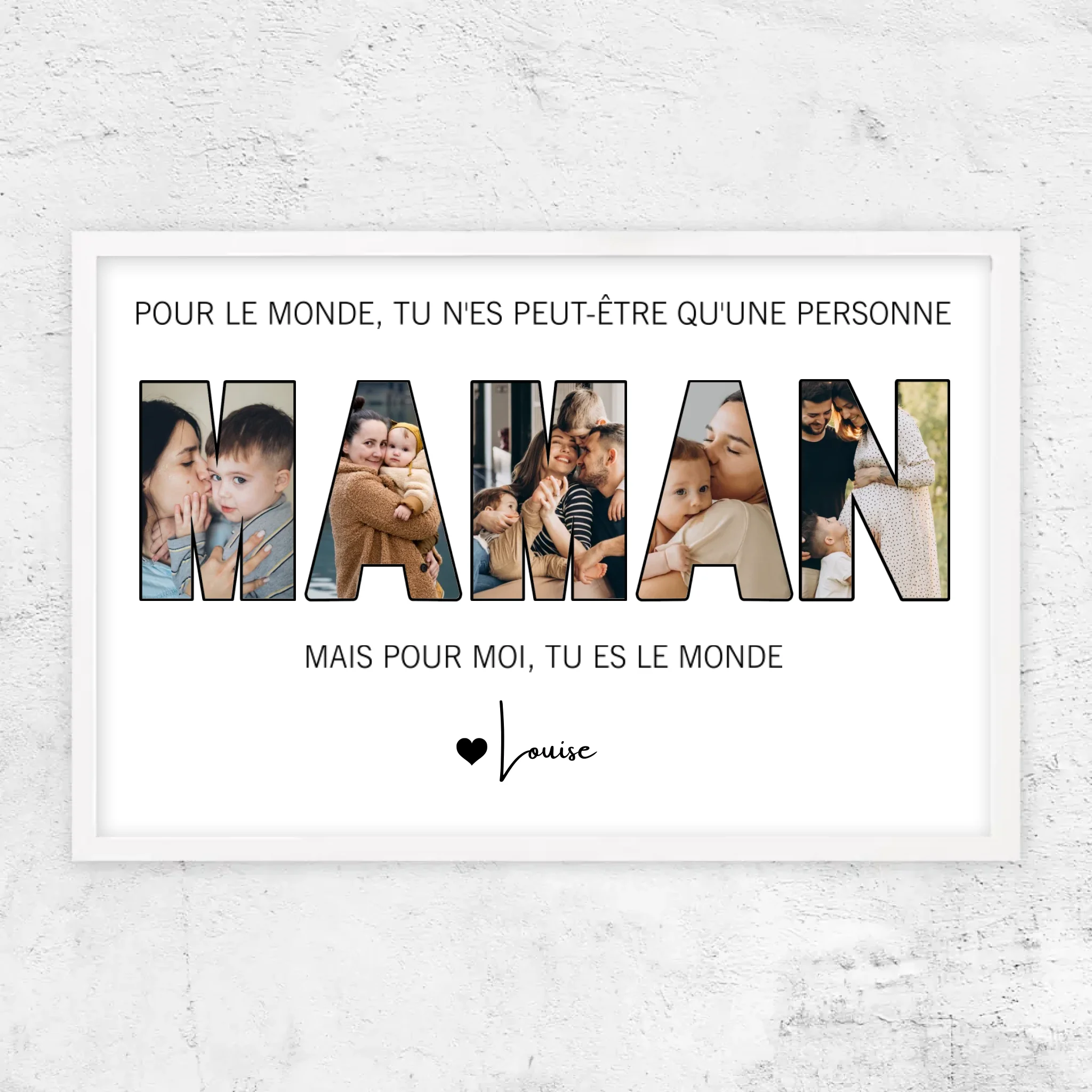 Poster personnalisé – Maman représente le monde pour nous