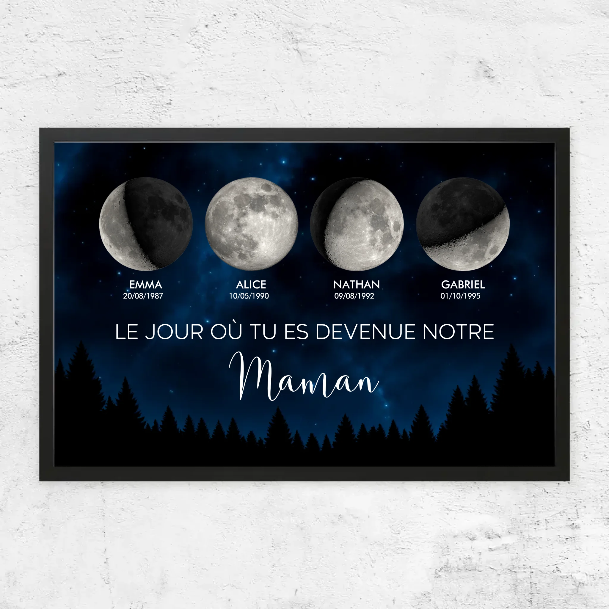 Poster personnalisé – Phase de lune - Les jours où tu es devenue notre maman